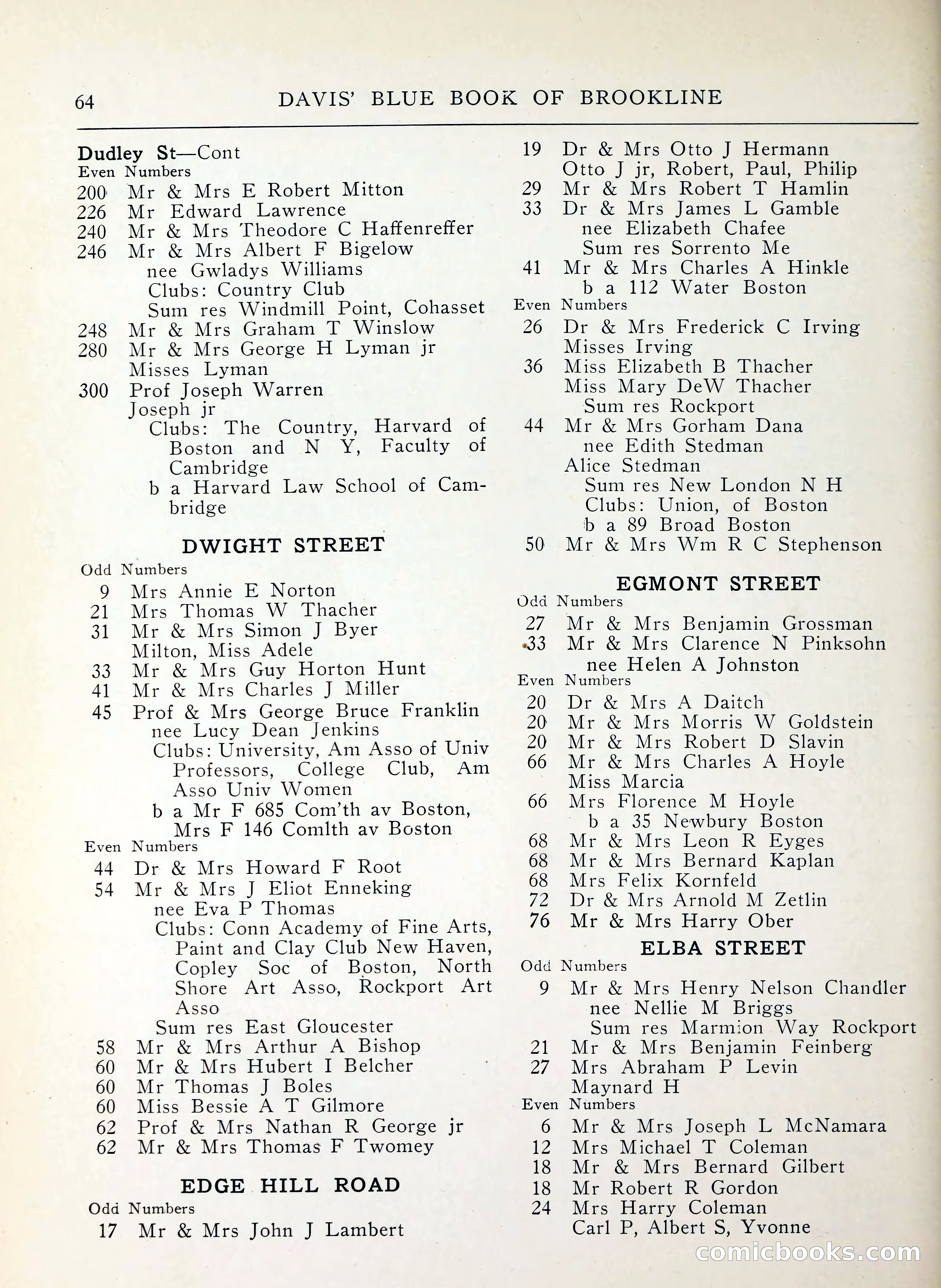Davis' Blue Book of Brookline, Wellesley and Weston — page 56 of 224