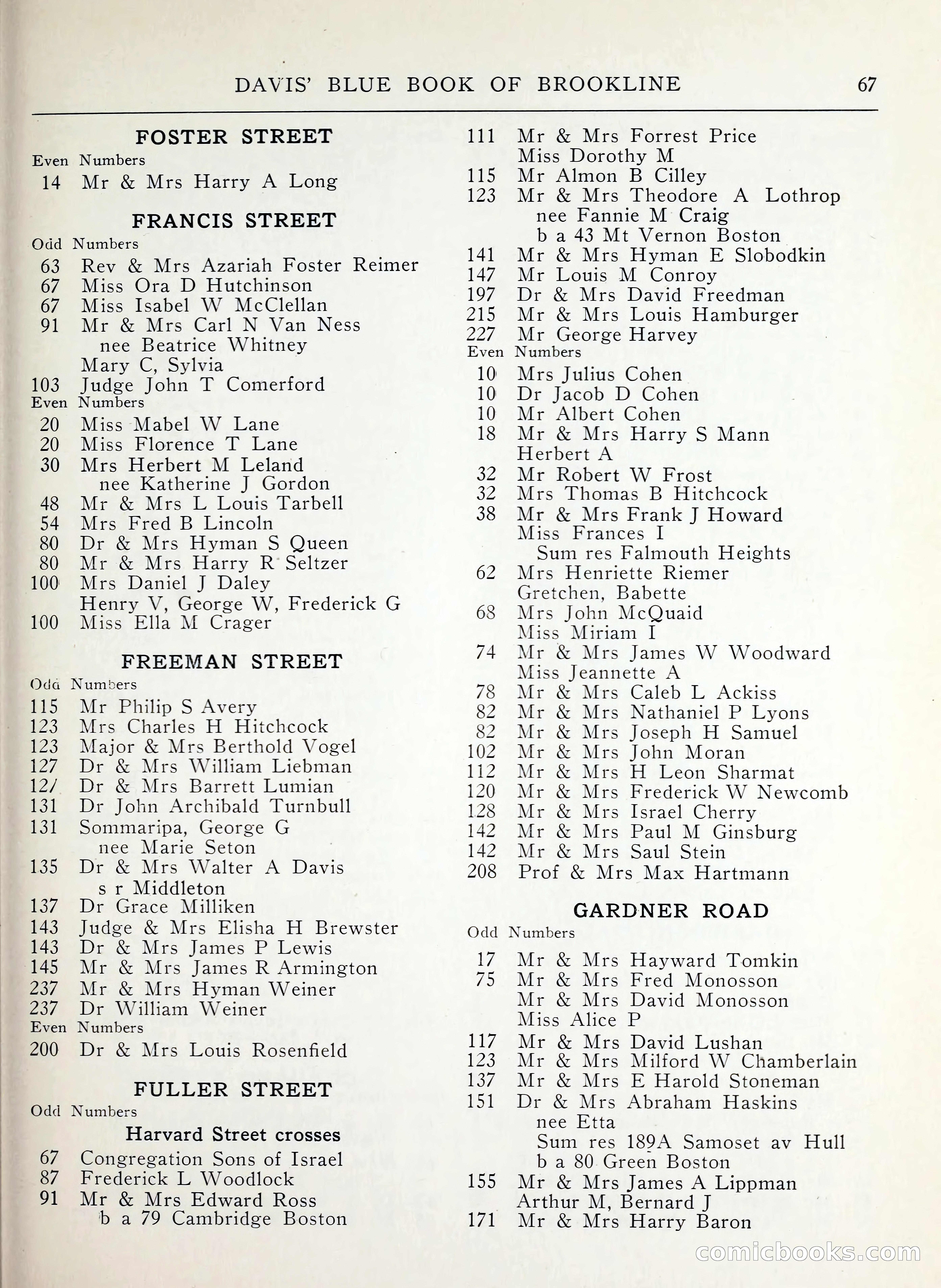 Davis' Blue Book of Brookline, Wellesley and Weston — page 59 of 224
