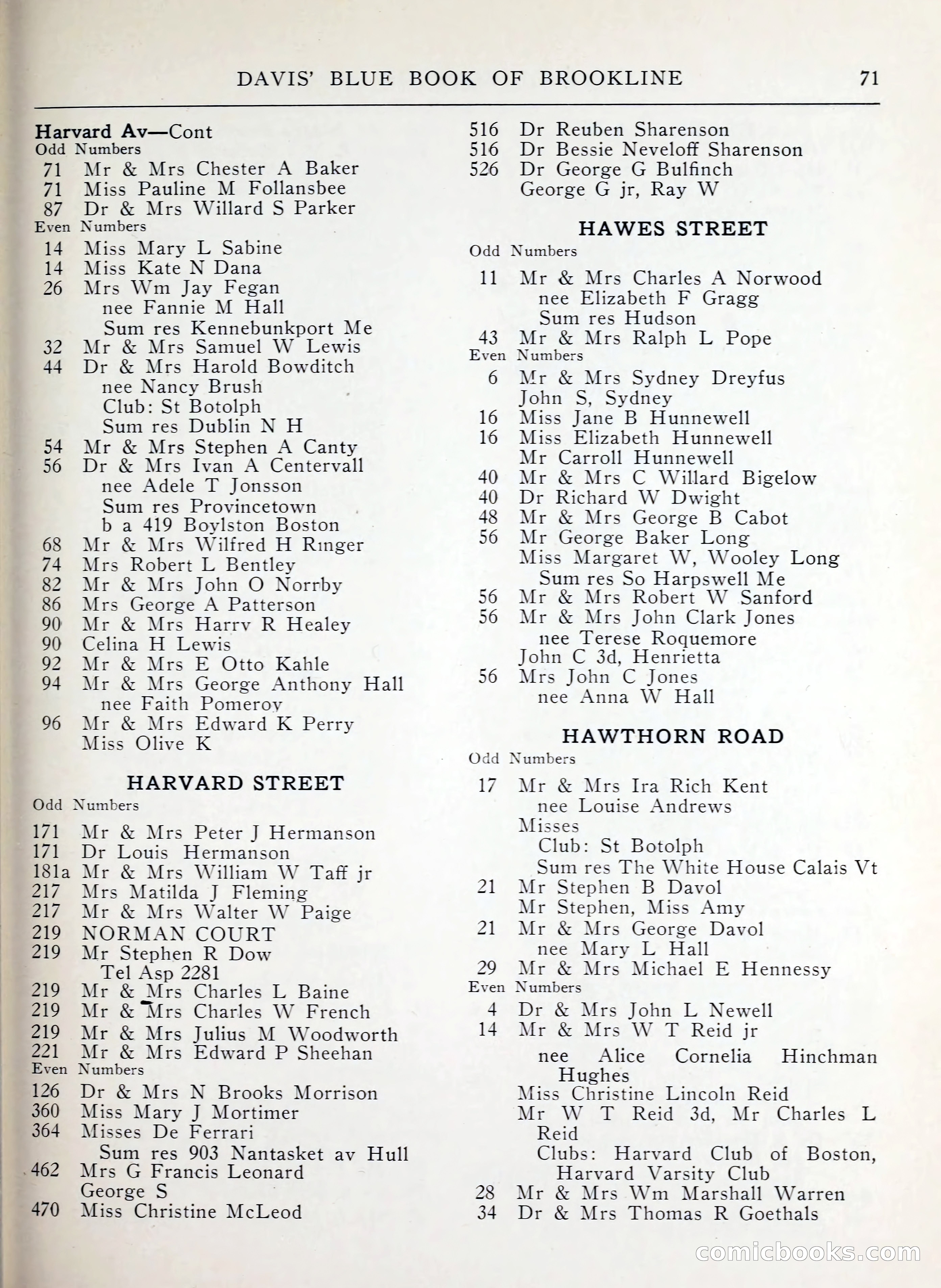 Davis' Blue Book of Brookline, Wellesley and Weston — page 63 of 224