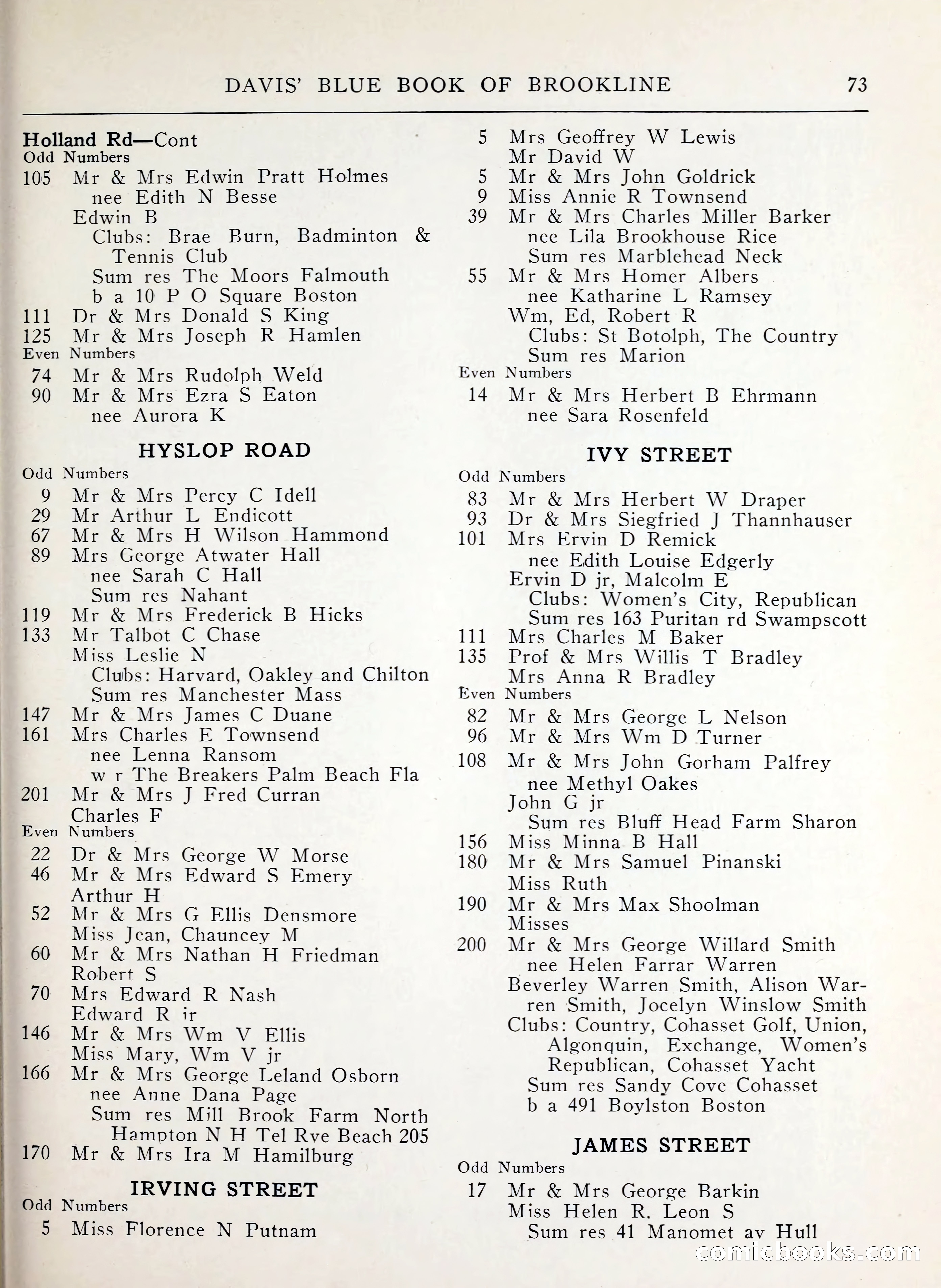 Davis' Blue Book of Brookline, Wellesley and Weston — page 65 of 224