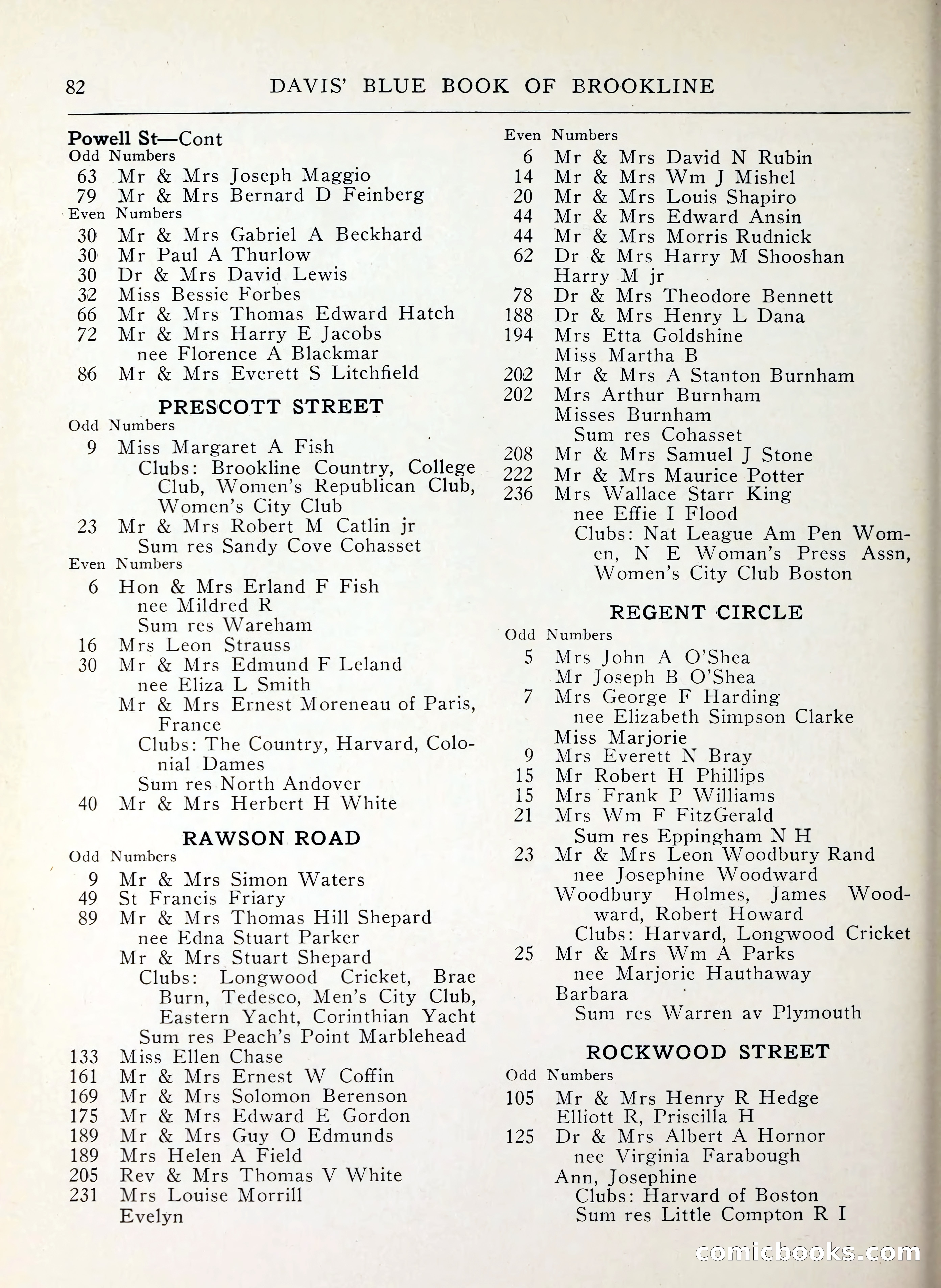 Davis' Blue Book of Brookline, Wellesley and Weston — page 74 of 224