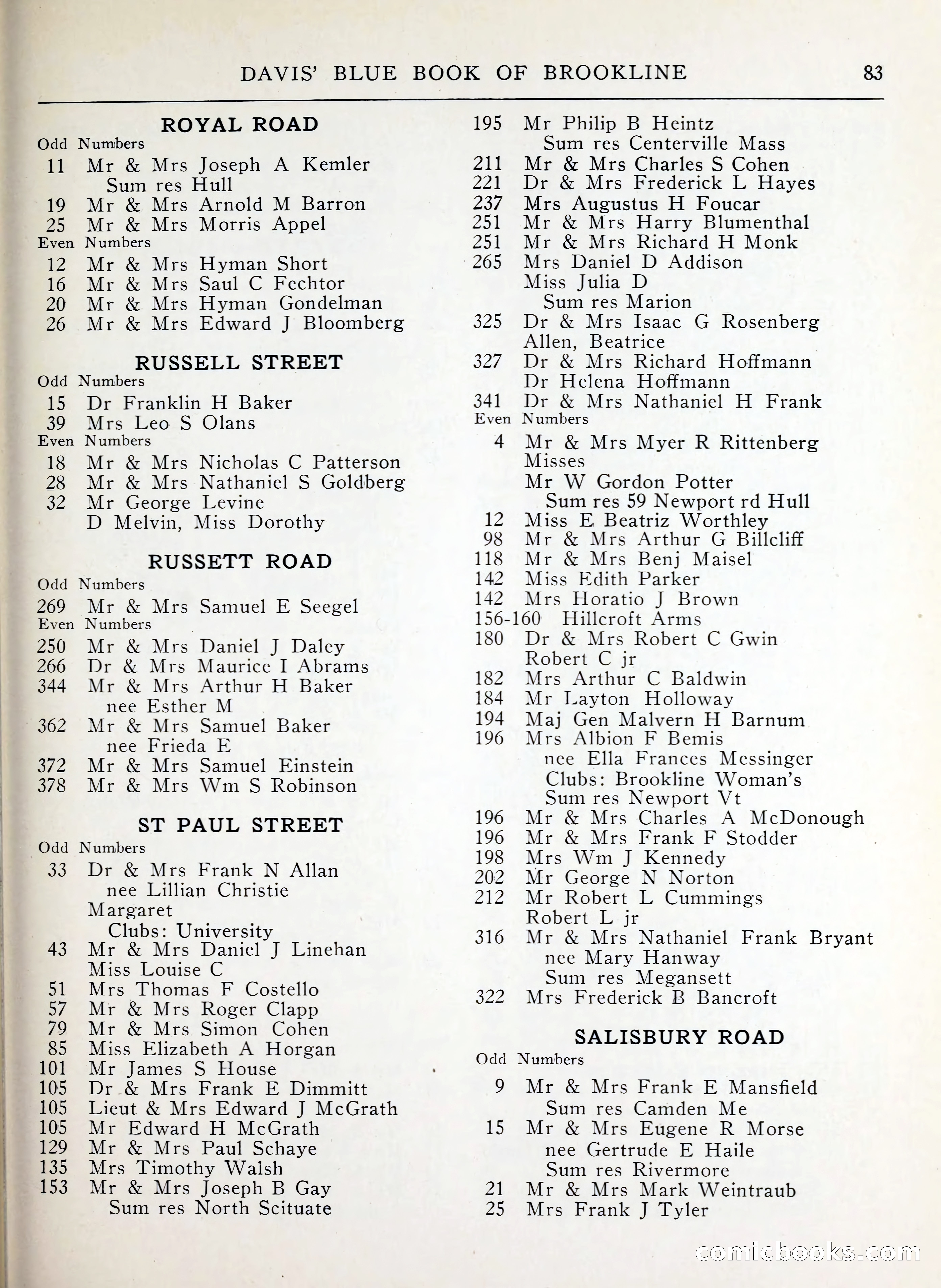 Davis' Blue Book of Brookline, Wellesley and Weston — page 75 of 224