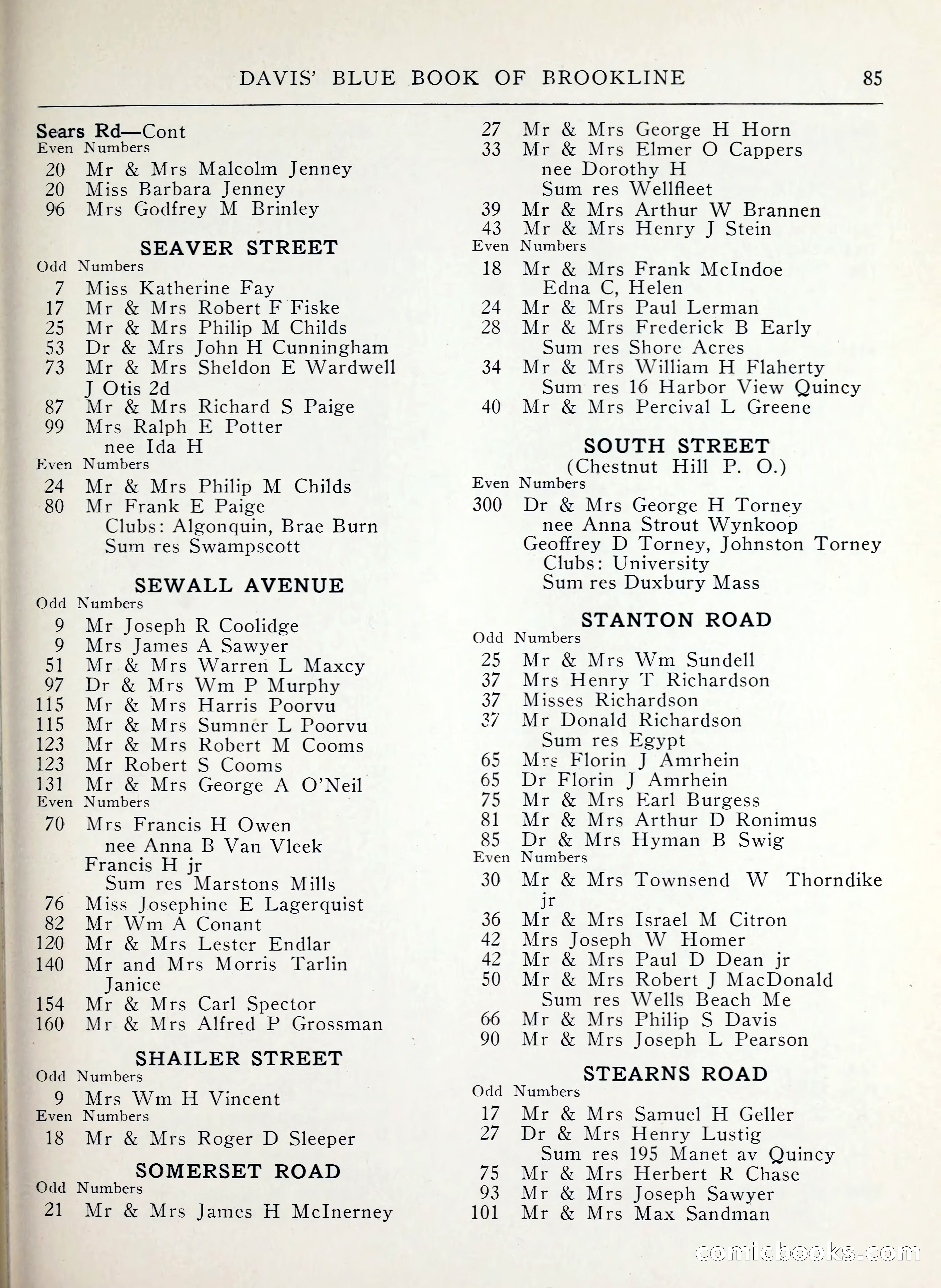 Davis' Blue Book of Brookline, Wellesley and Weston — page 77 of 224
