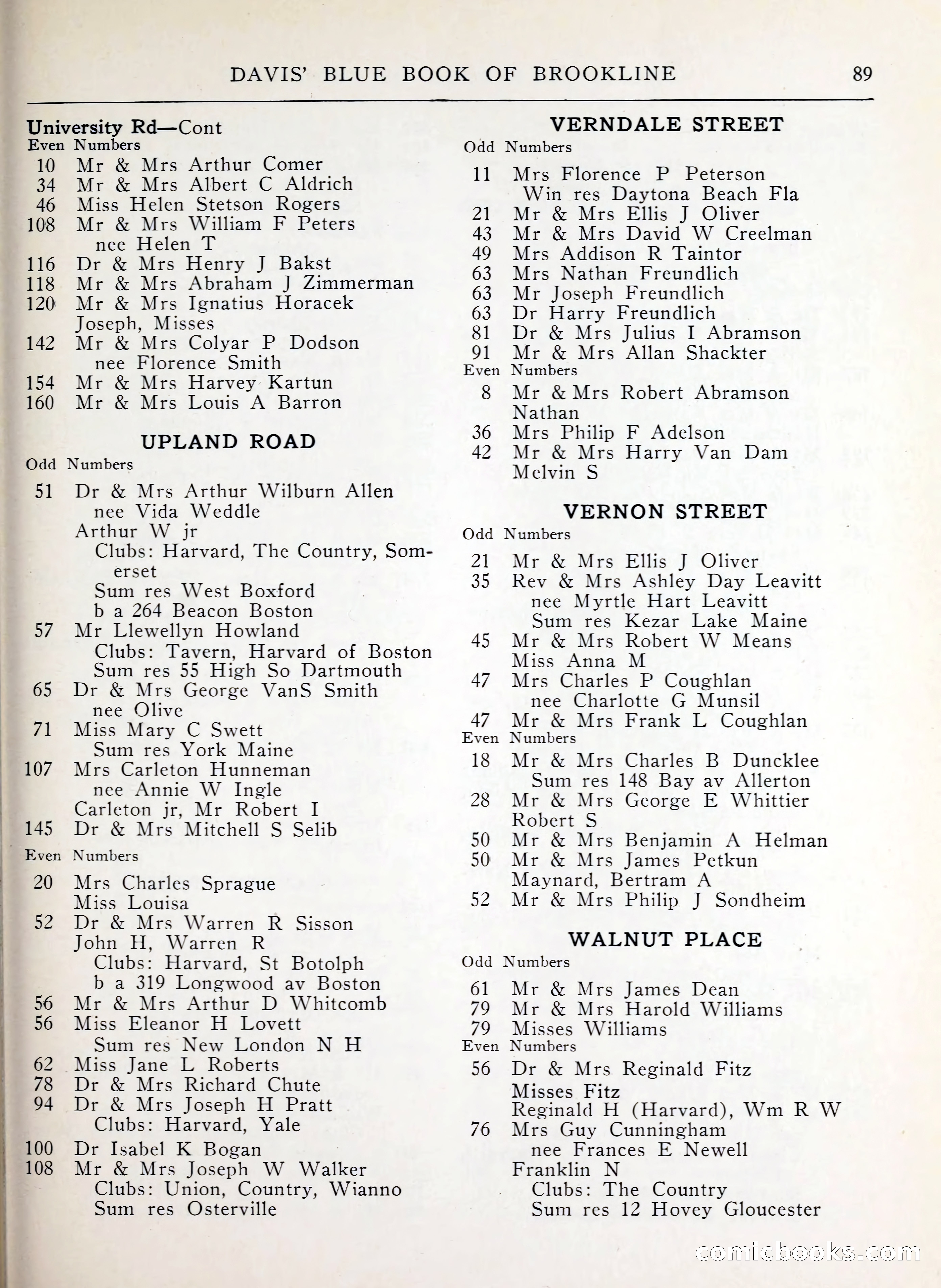 Davis' Blue Book of Brookline, Wellesley and Weston — page 81 of 224