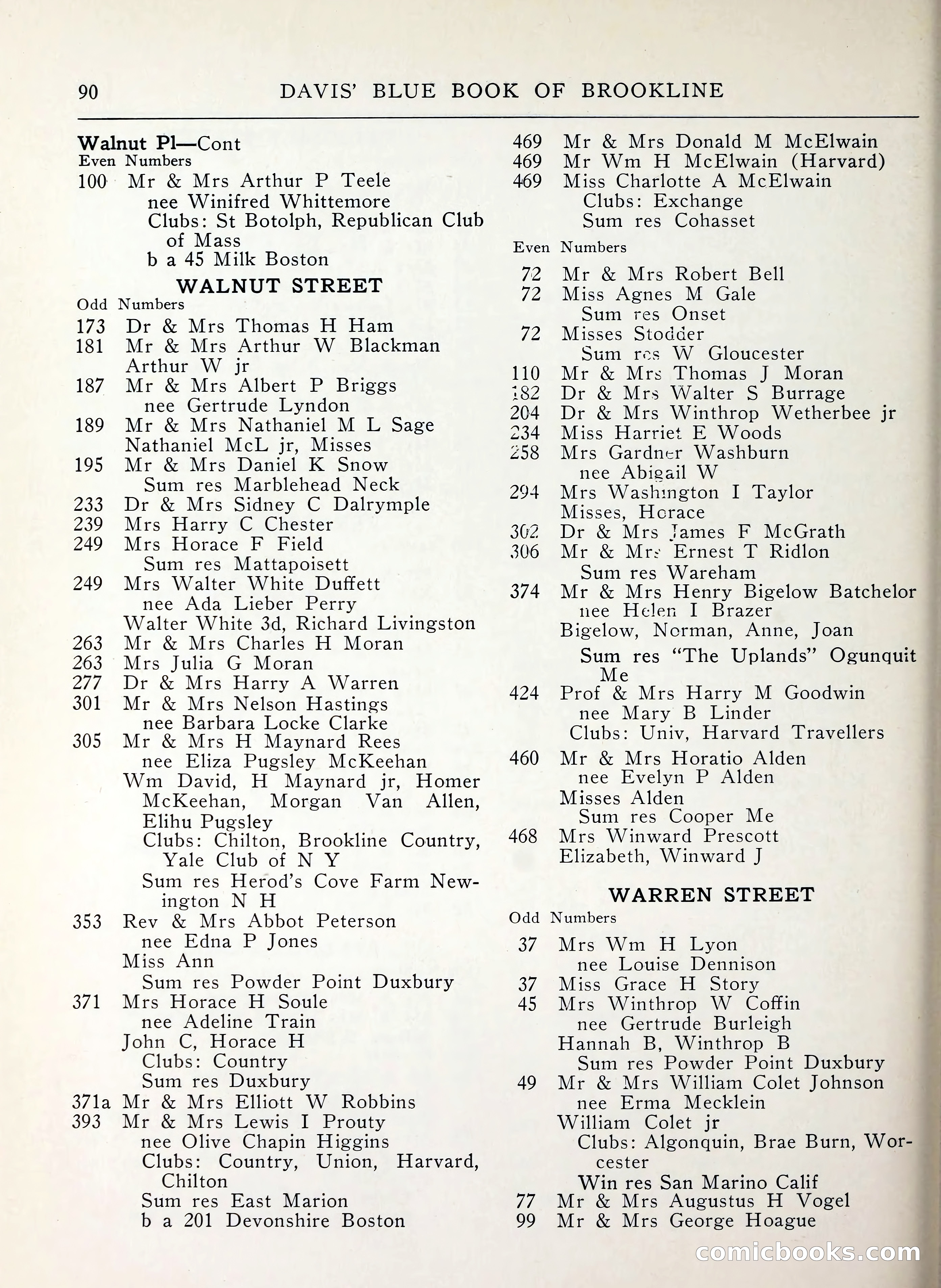 Davis' Blue Book of Brookline, Wellesley and Weston — page 82 of 224
