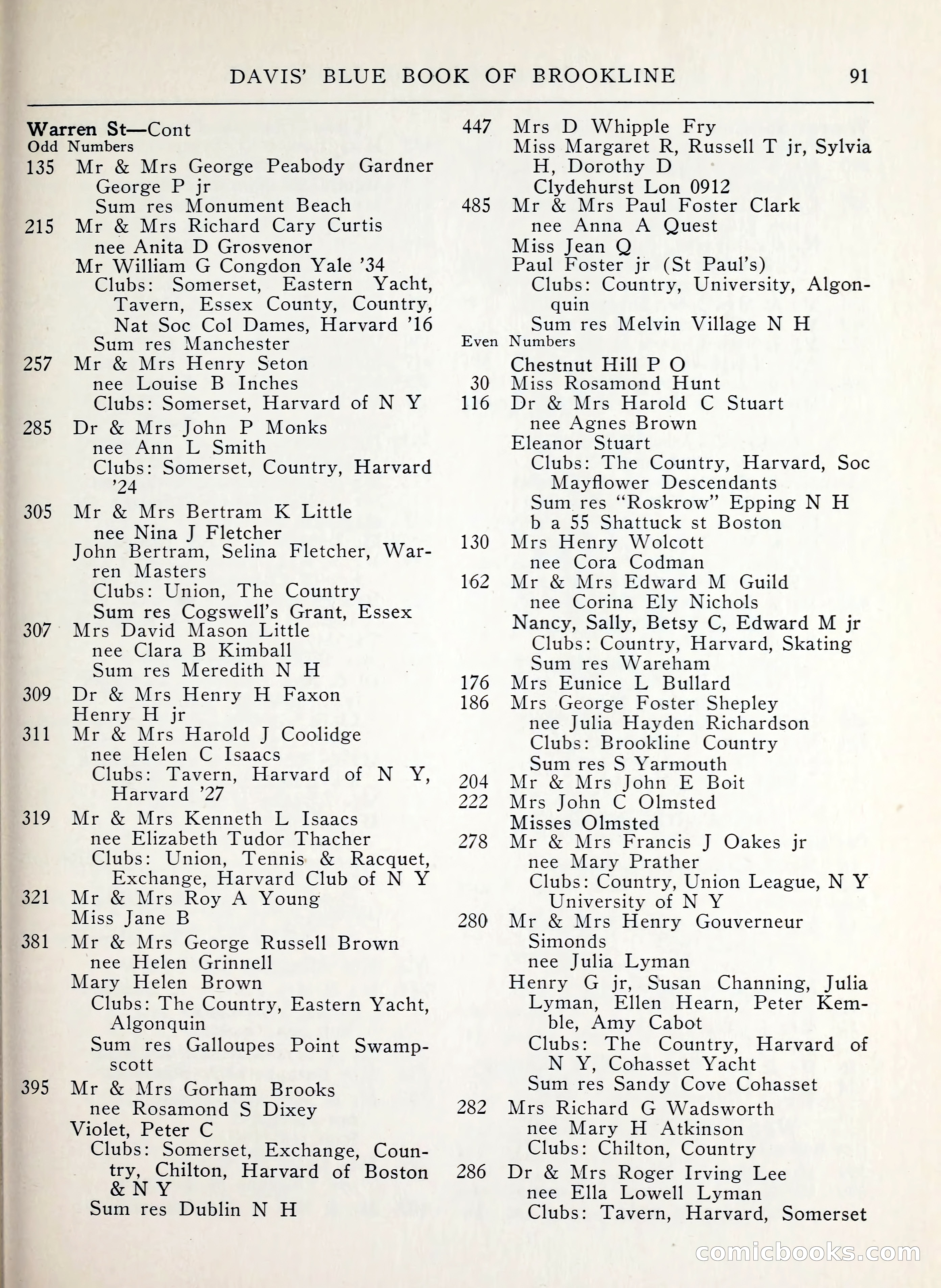 Davis' Blue Book of Brookline, Wellesley and Weston — page 83 of 224