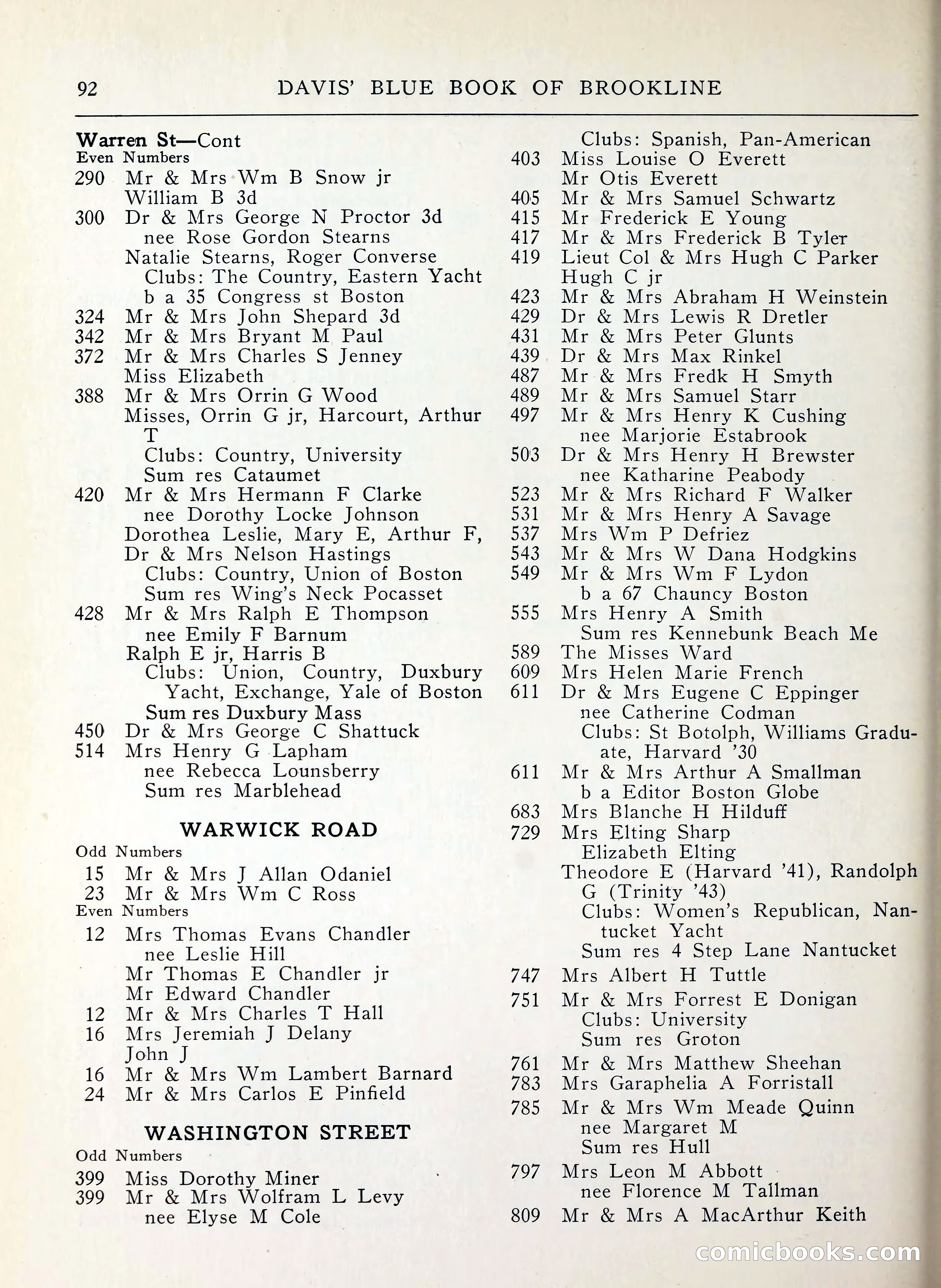 Davis' Blue Book of Brookline, Wellesley and Weston — page 84 of 224