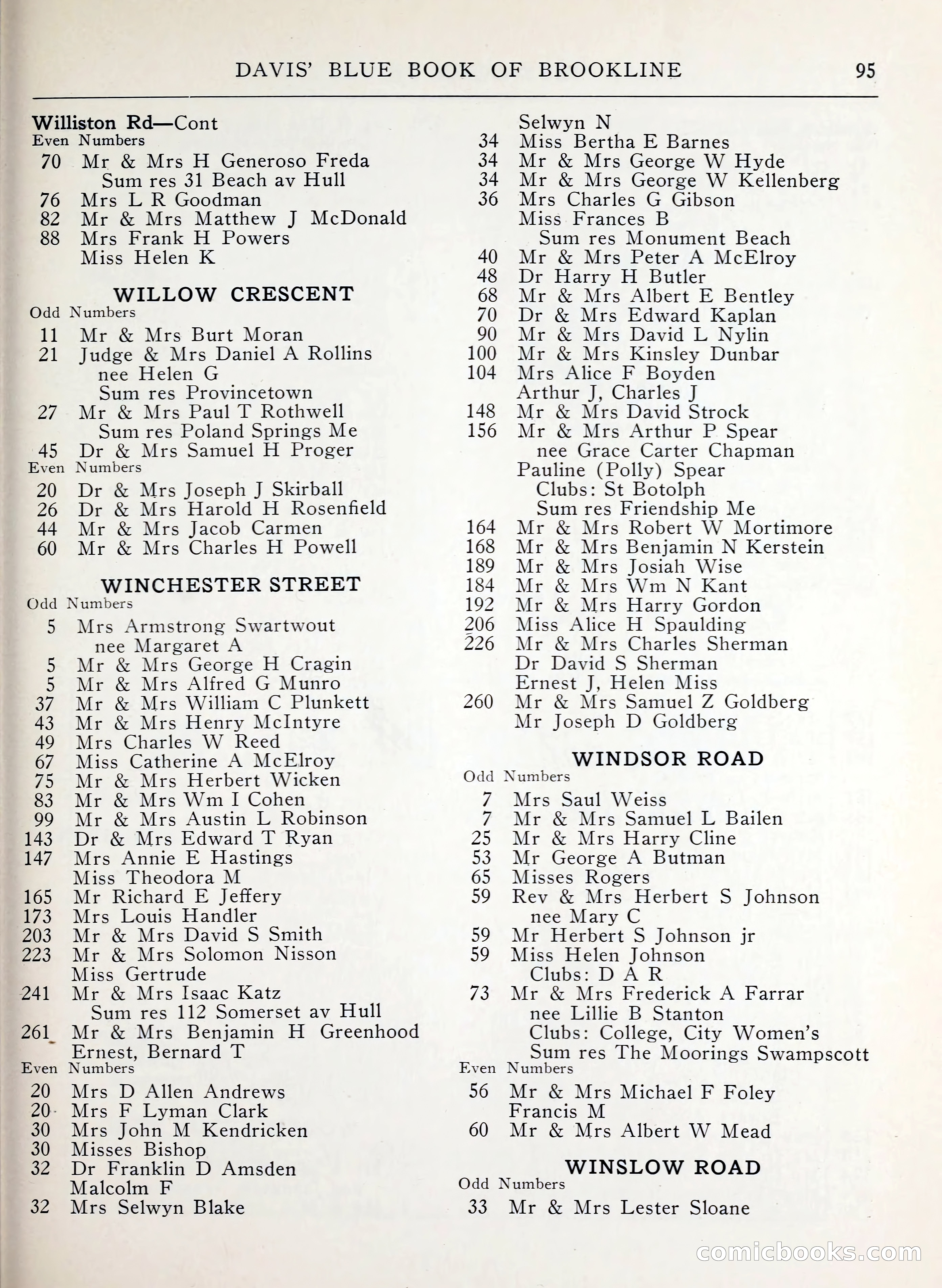 Davis' Blue Book of Brookline, Wellesley and Weston — page 87 of 224