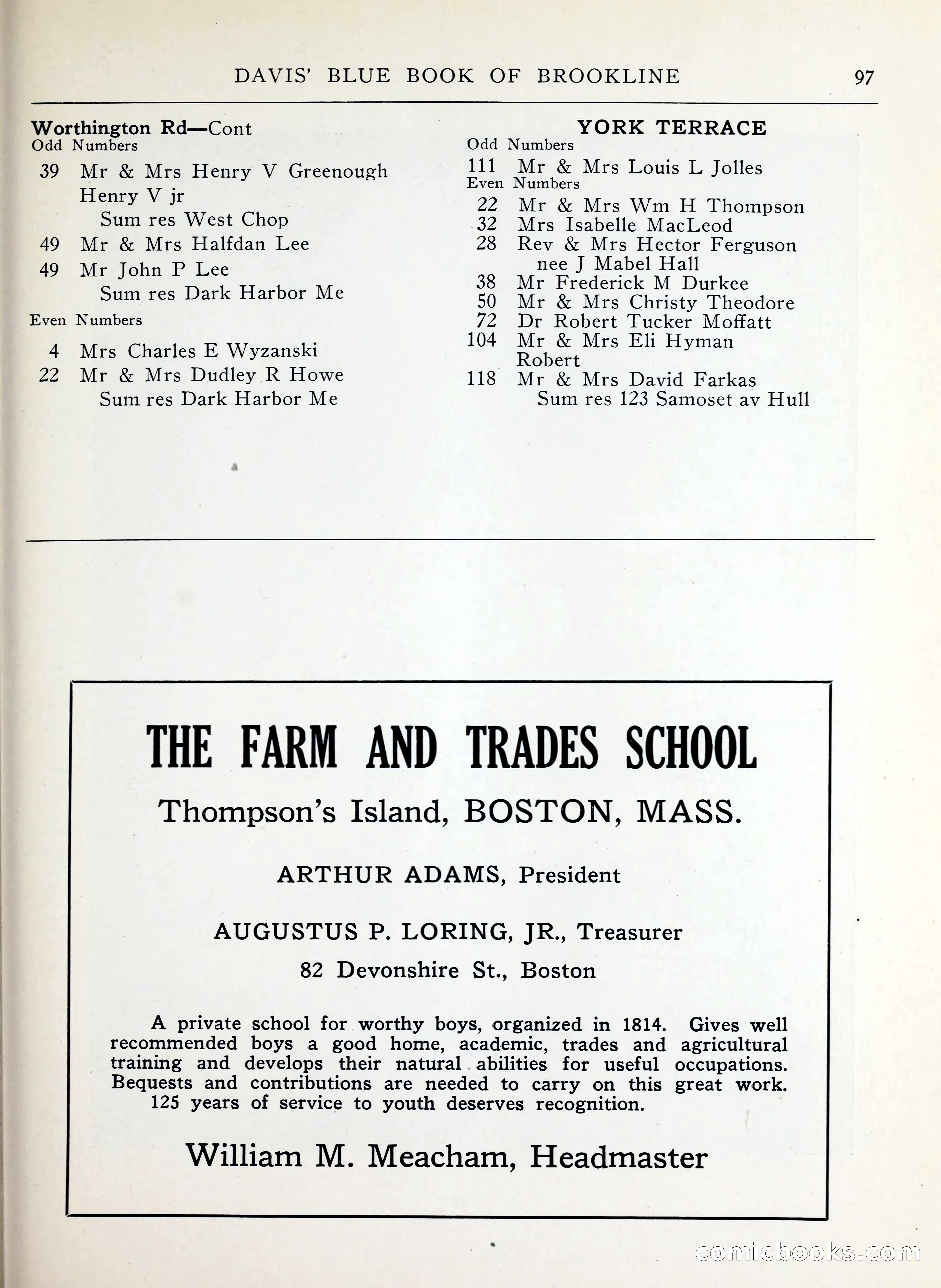 Davis' Blue Book of Brookline, Wellesley and Weston — page 89 of 224