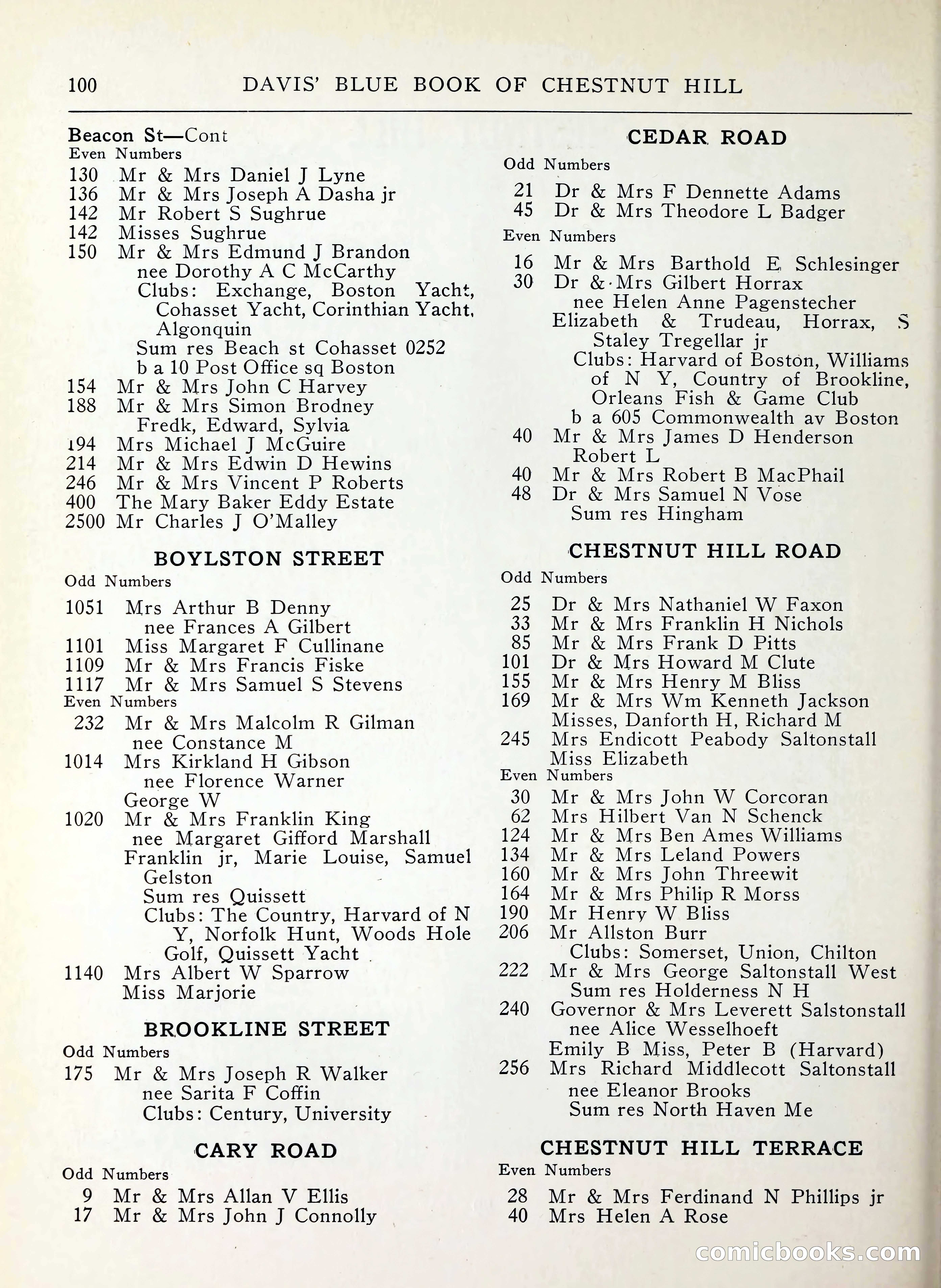 Davis' Blue Book of Brookline, Wellesley and Weston — page 92 of 224
