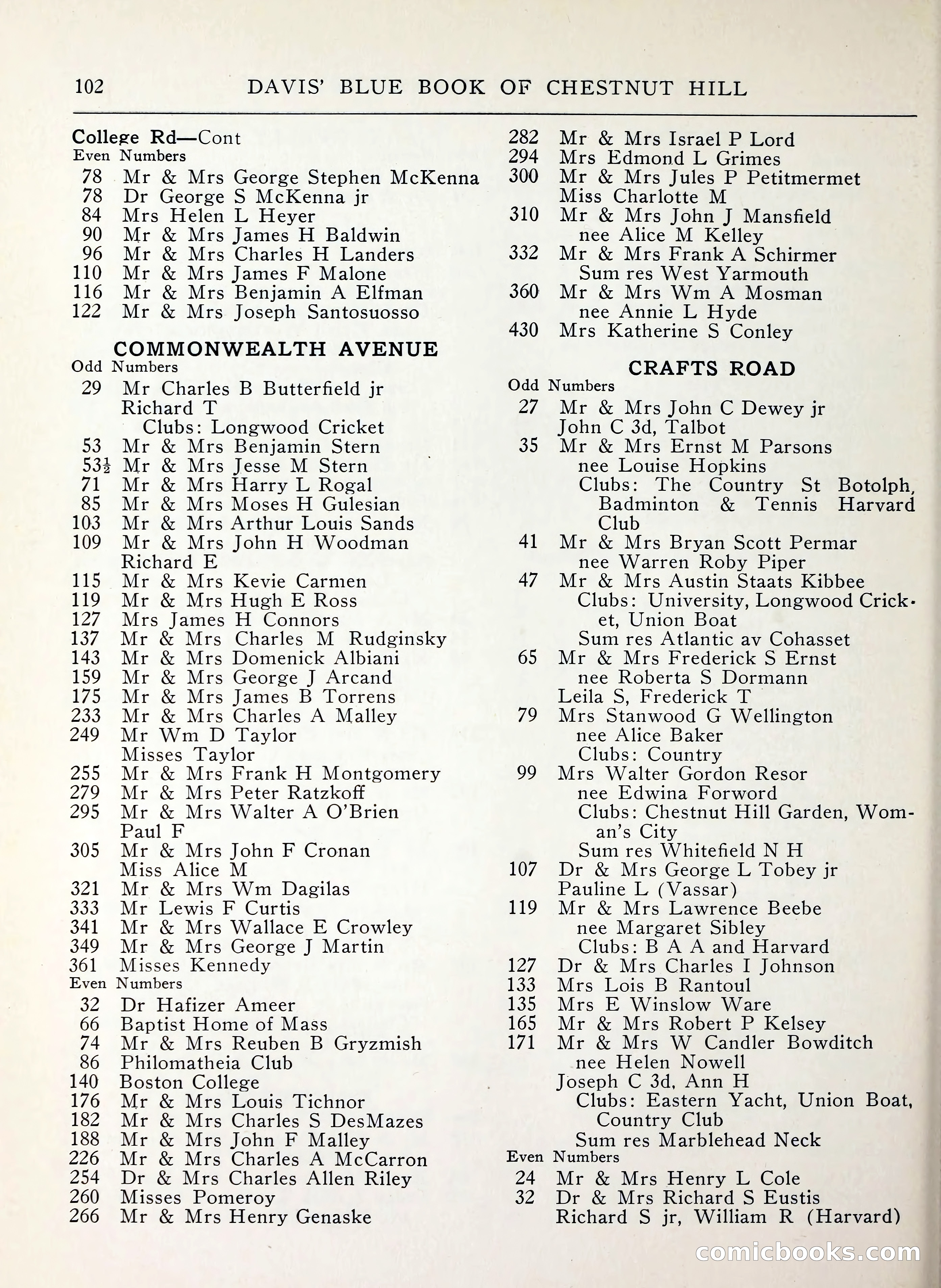 Davis' Blue Book of Brookline, Wellesley and Weston — page 94 of 224