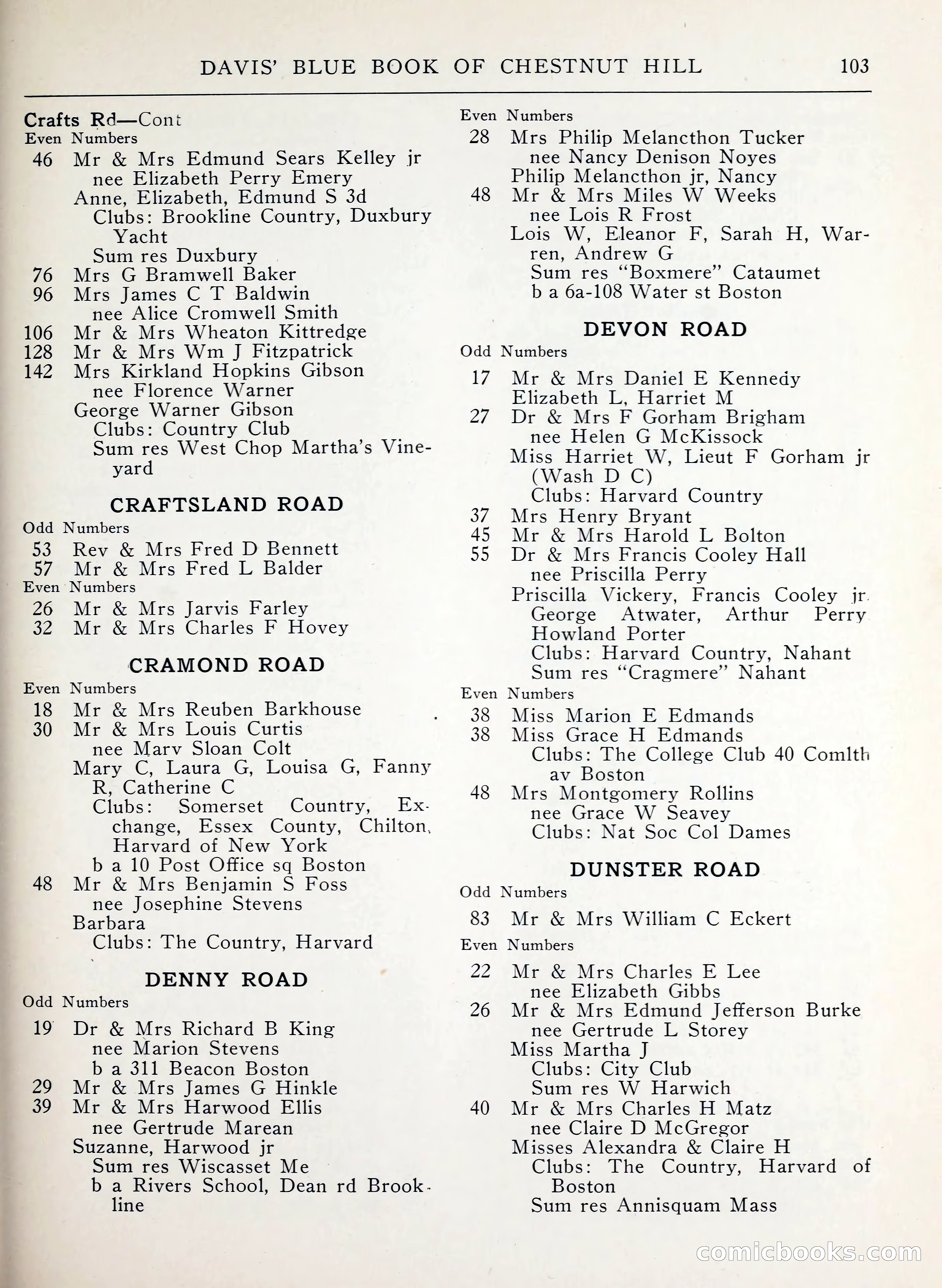 Davis' Blue Book of Brookline, Wellesley and Weston — page 95 of 224