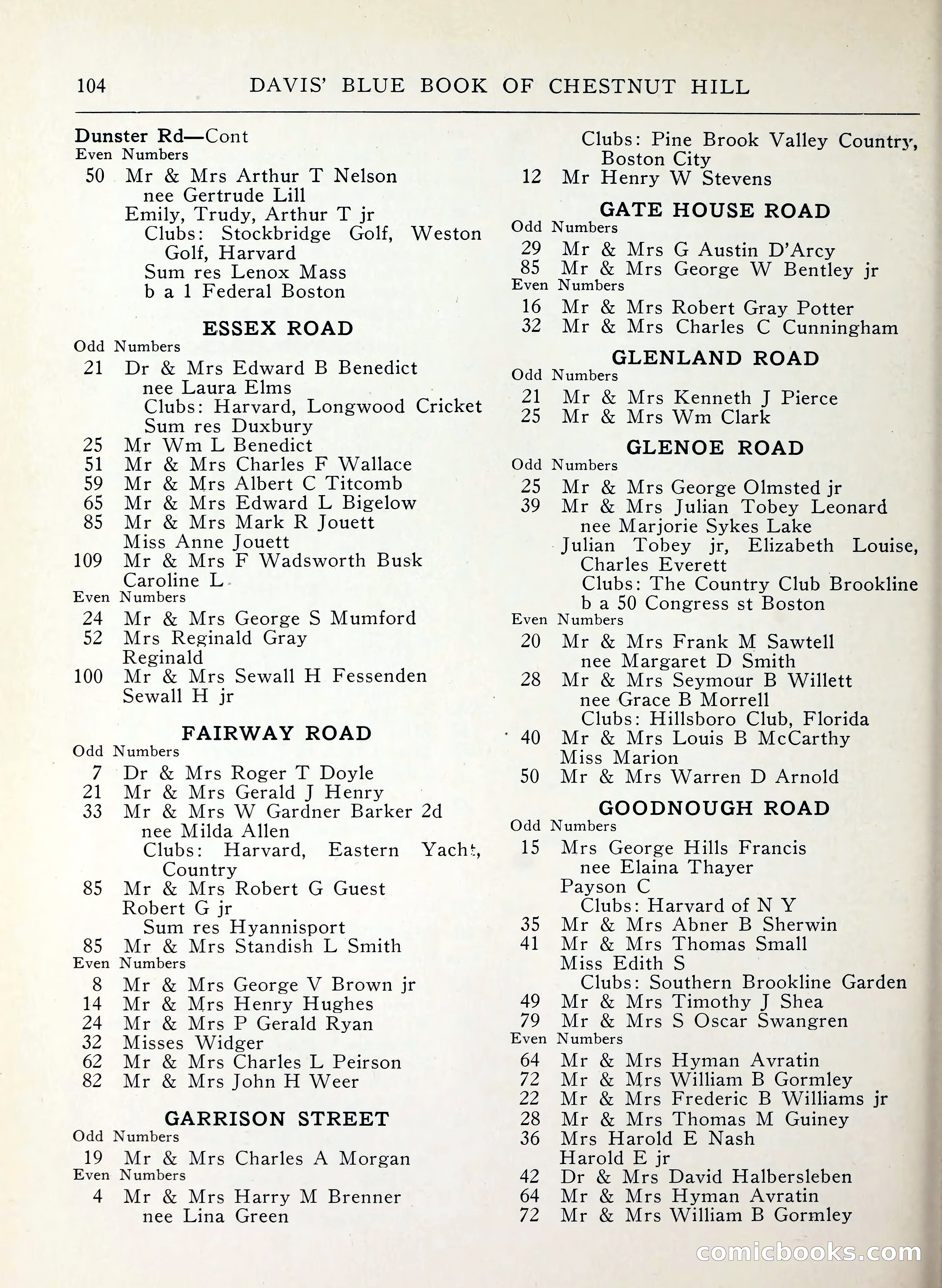 Davis' Blue Book of Brookline, Wellesley and Weston — page 96 of 224