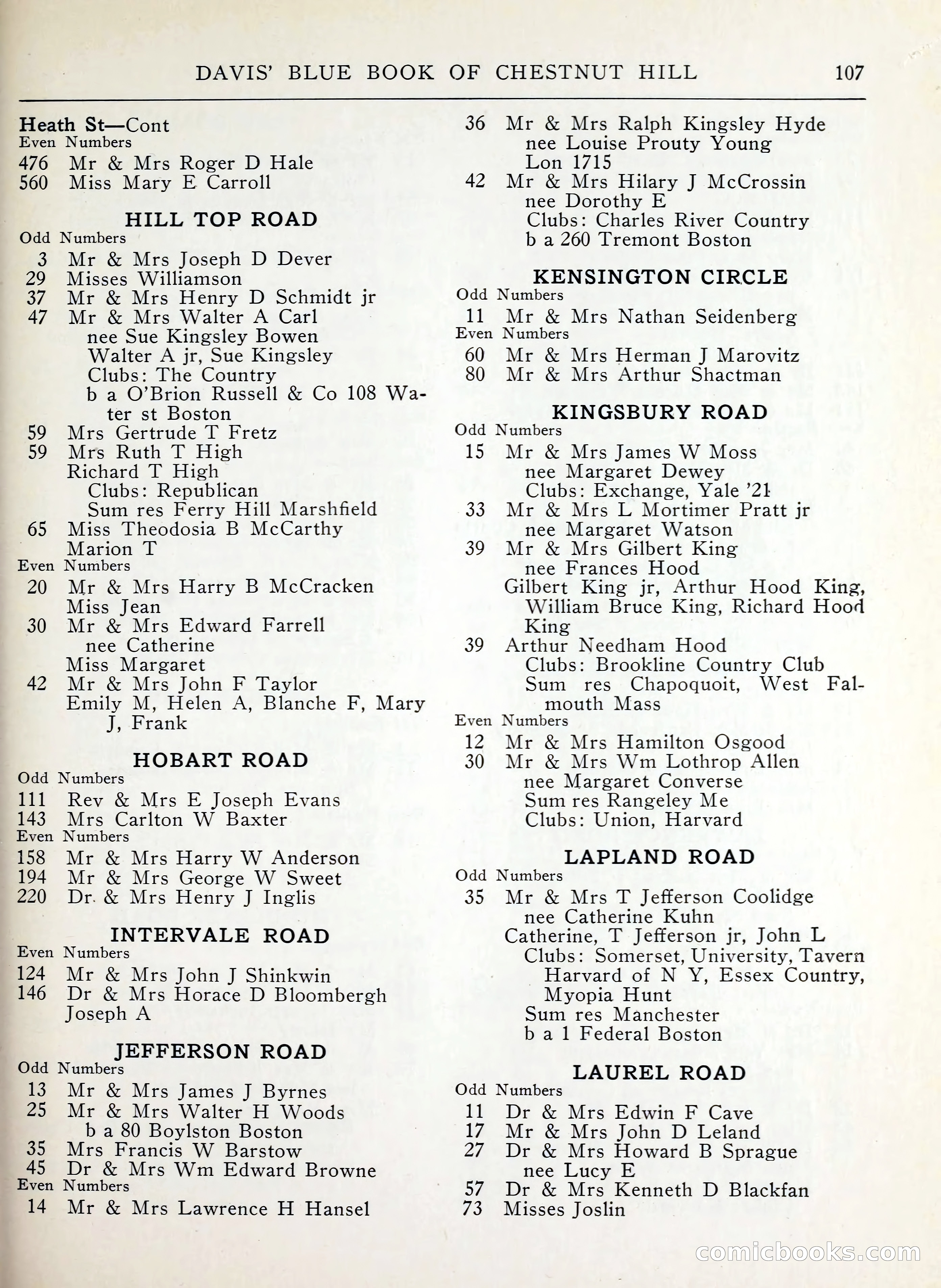 Davis' Blue Book of Brookline, Wellesley and Weston — page 99 of 224