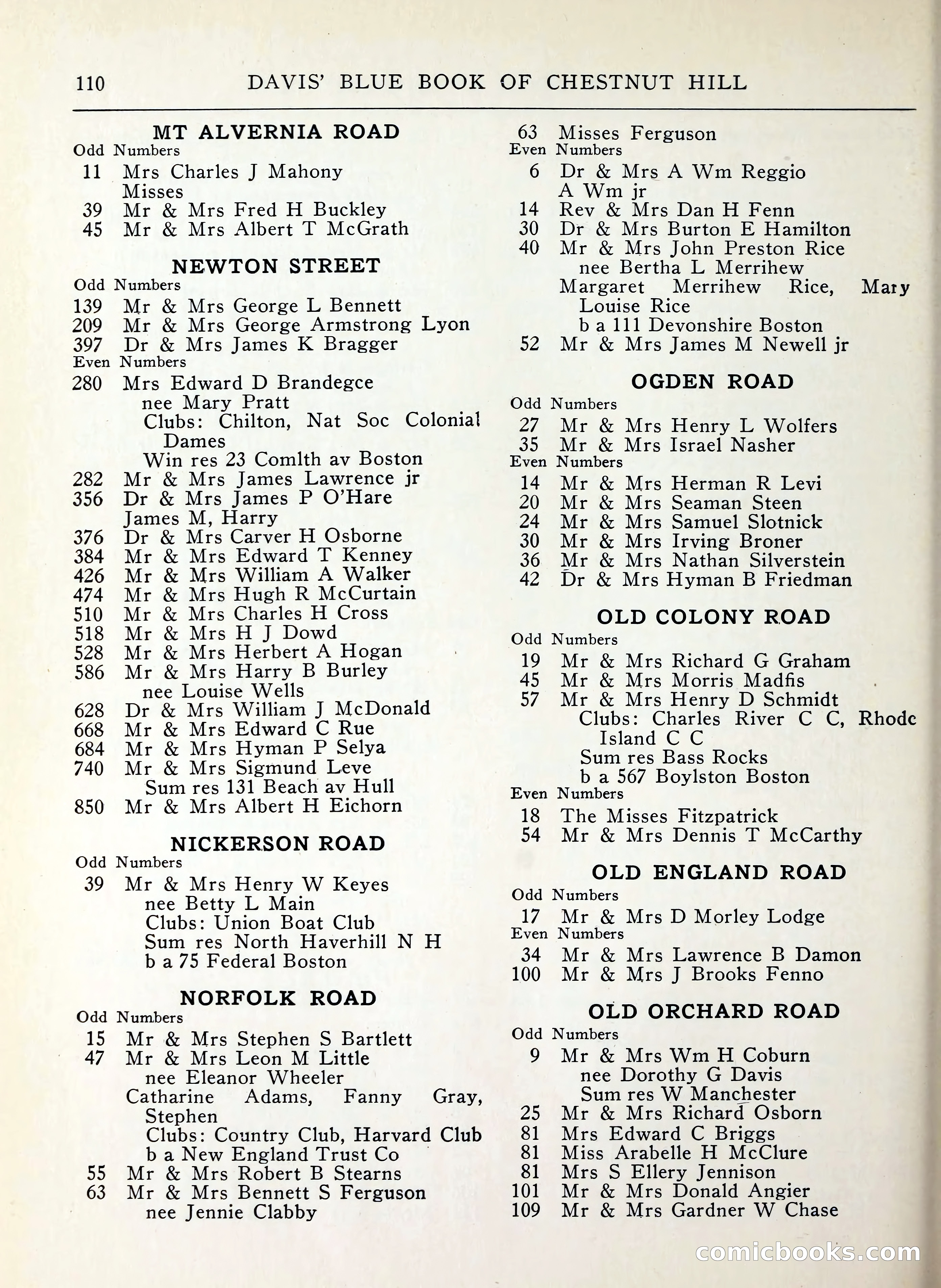 Davis' Blue Book of Brookline, Wellesley and Weston — page 102 of 224