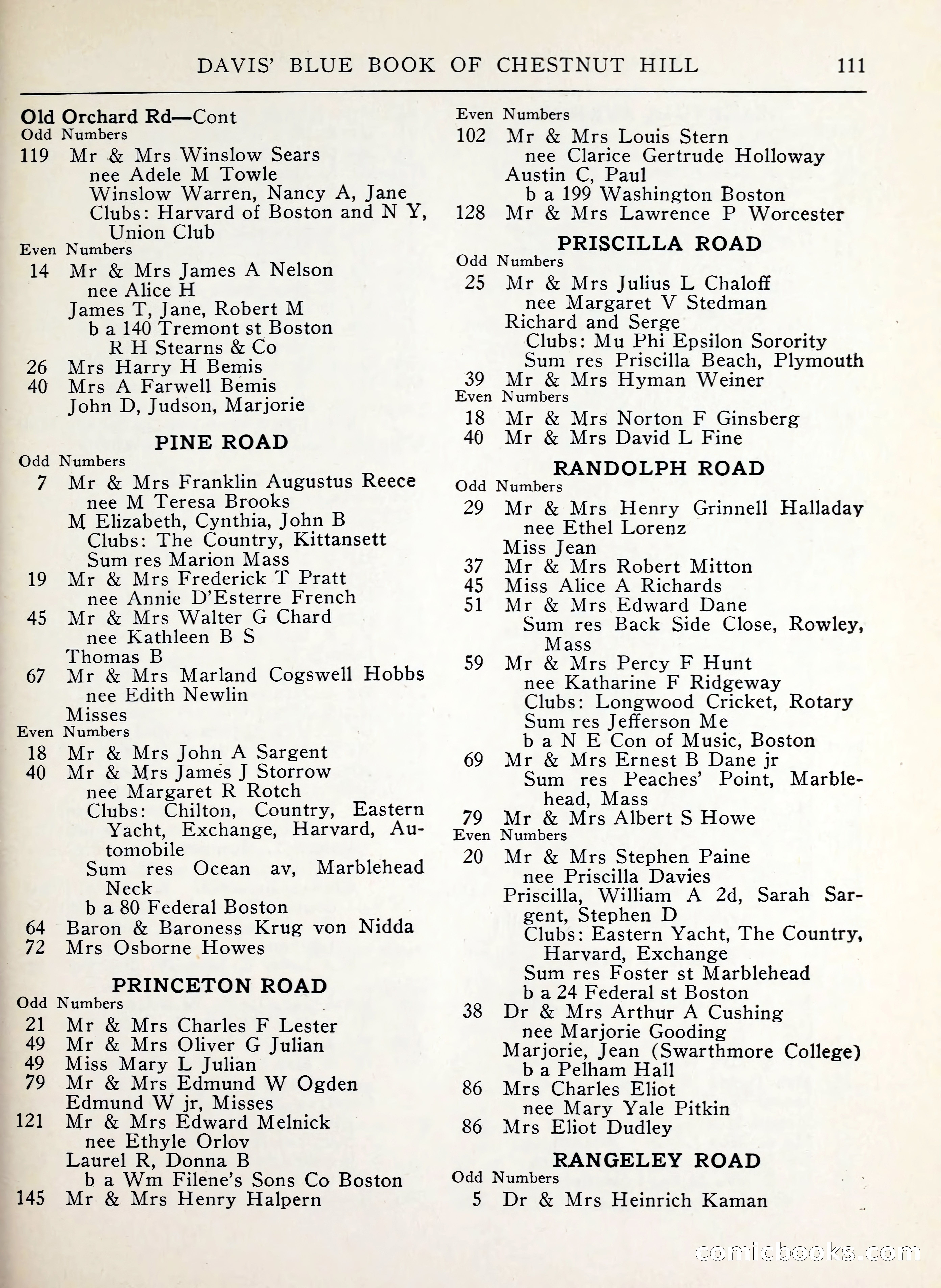 Davis' Blue Book of Brookline, Wellesley and Weston — page 103 of 224
