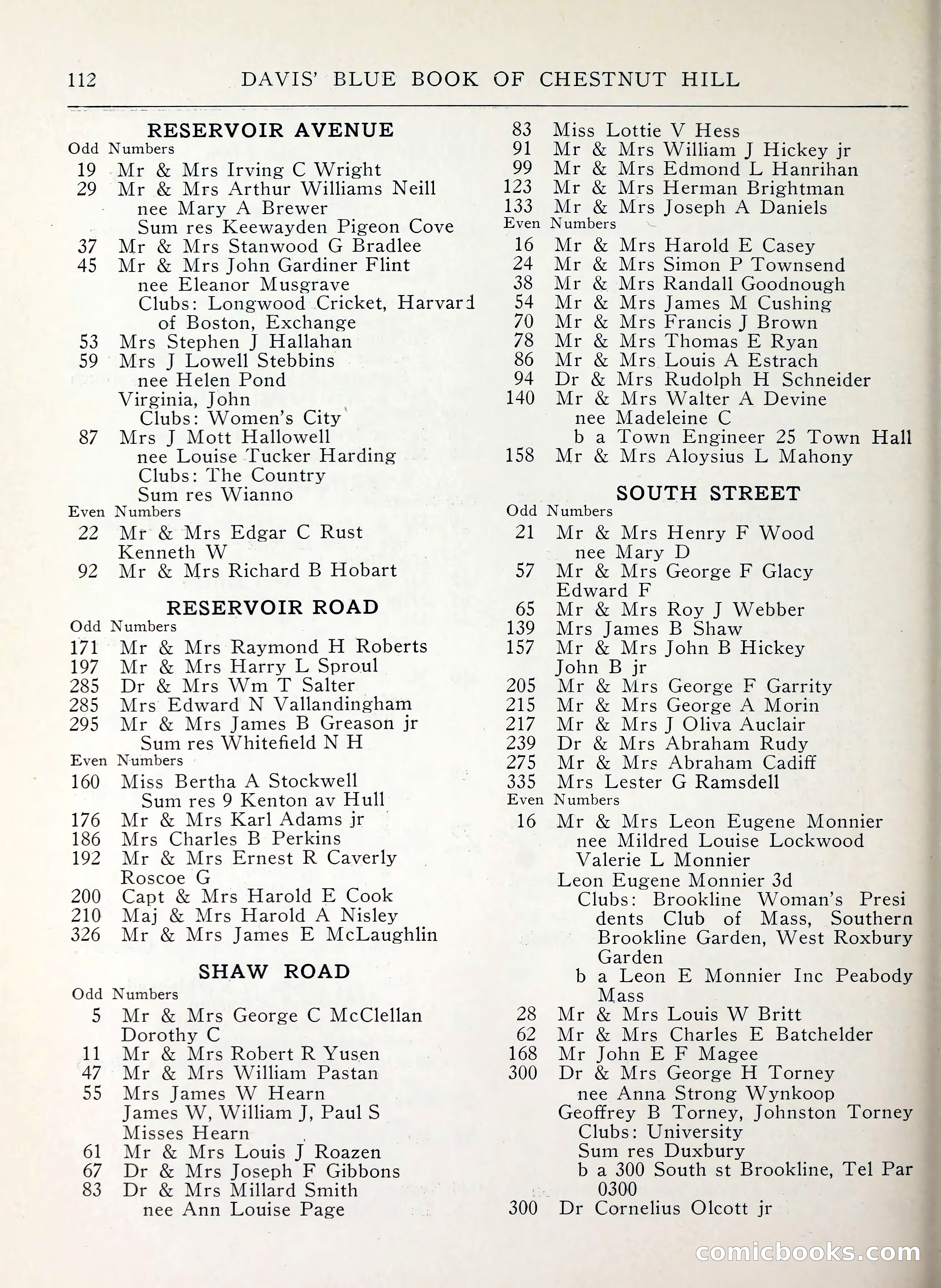 Davis' Blue Book of Brookline, Wellesley and Weston — page 104 of 224