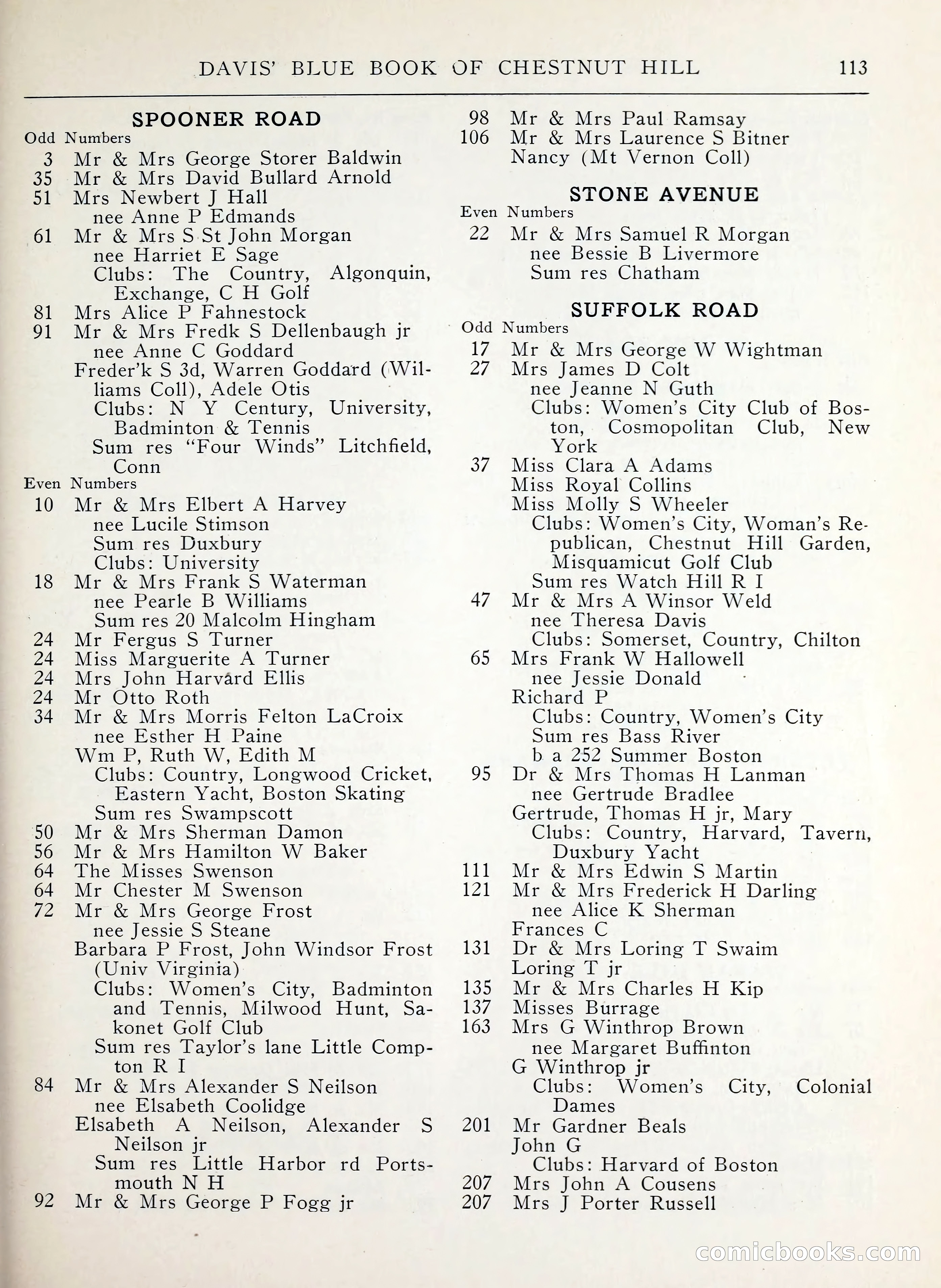 Davis' Blue Book of Brookline, Wellesley and Weston — page 105 of 224