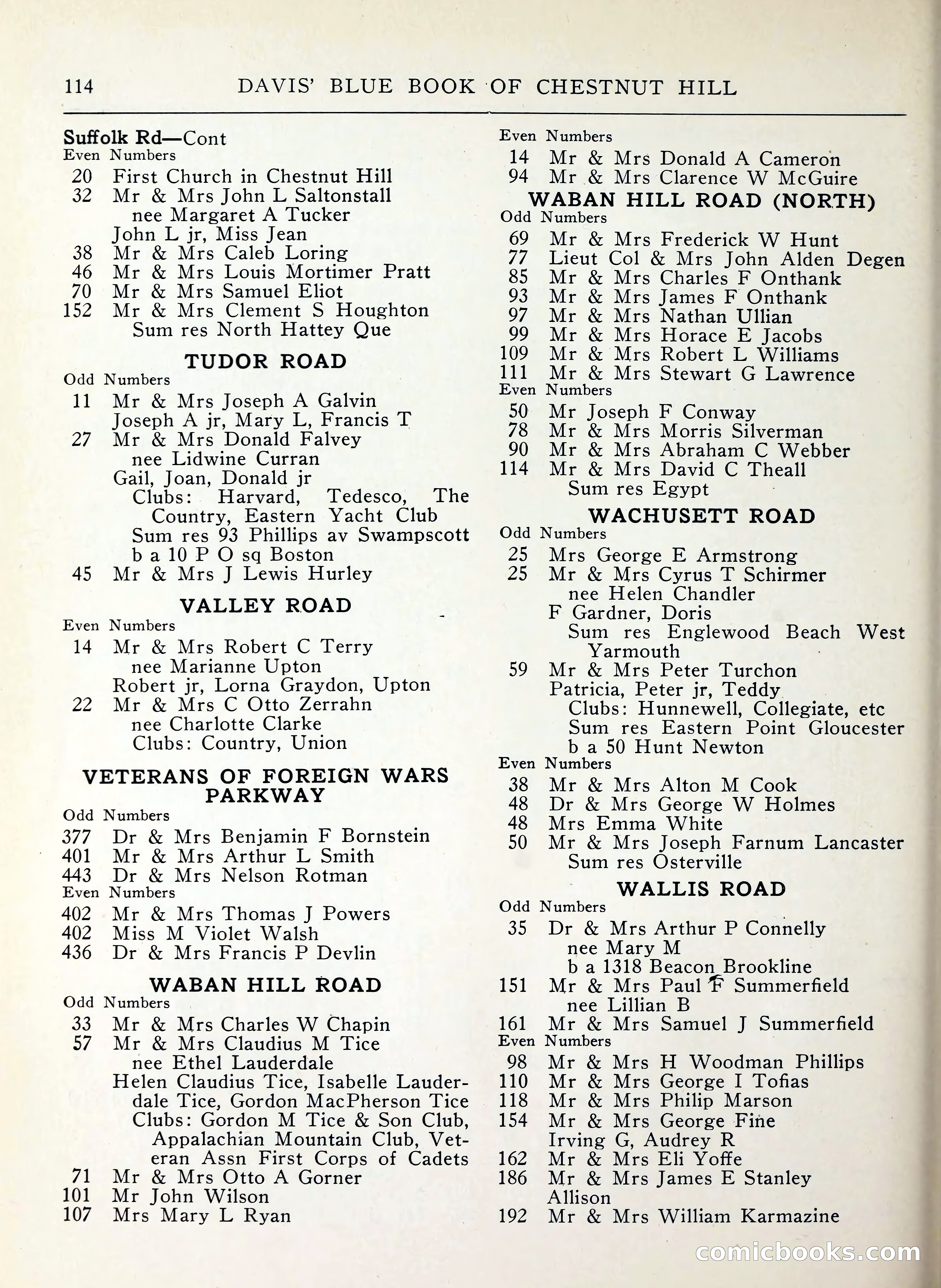 Davis' Blue Book of Brookline, Wellesley and Weston — page 106 of 224