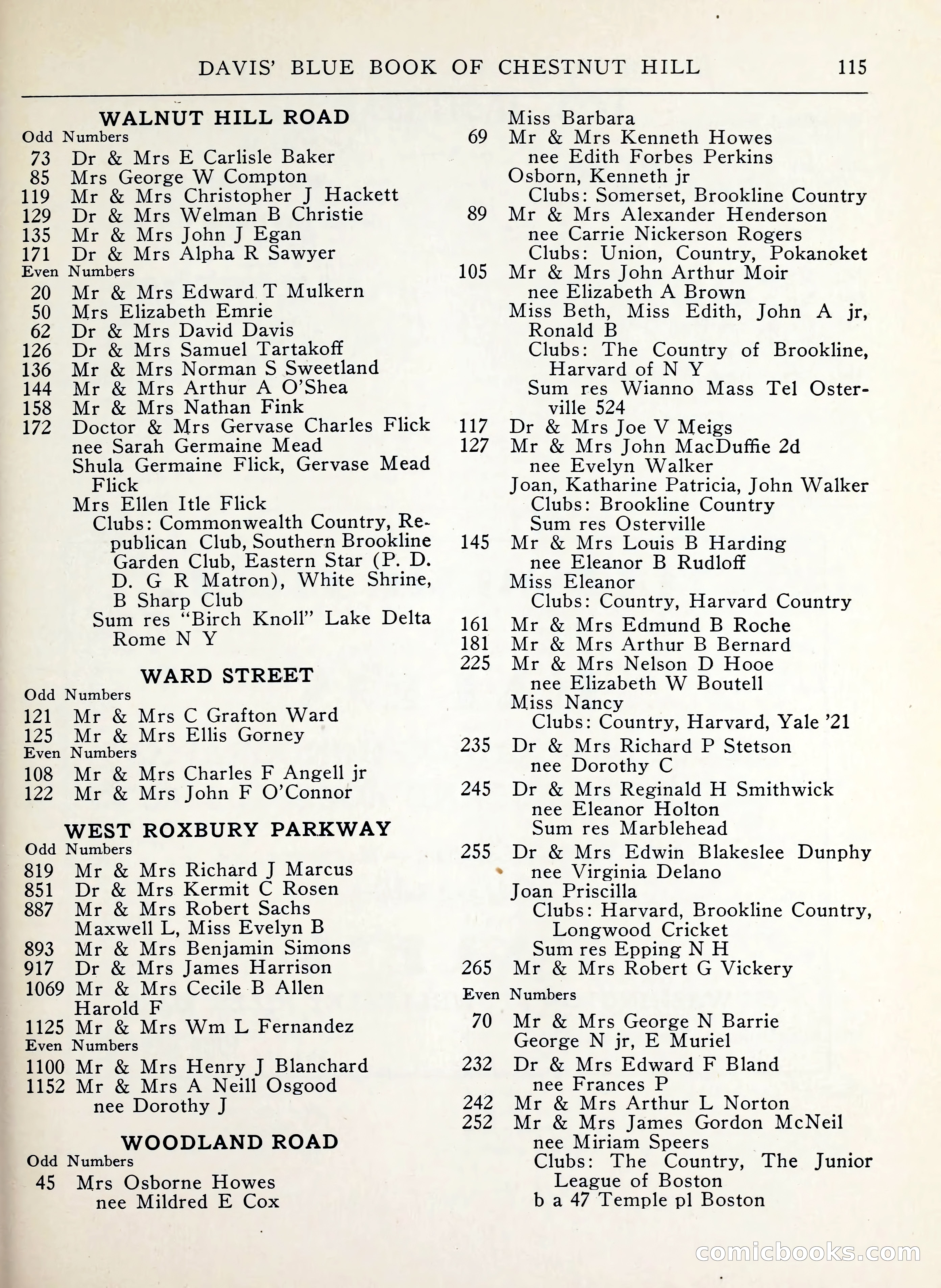 Davis' Blue Book of Brookline, Wellesley and Weston — page 107 of 224