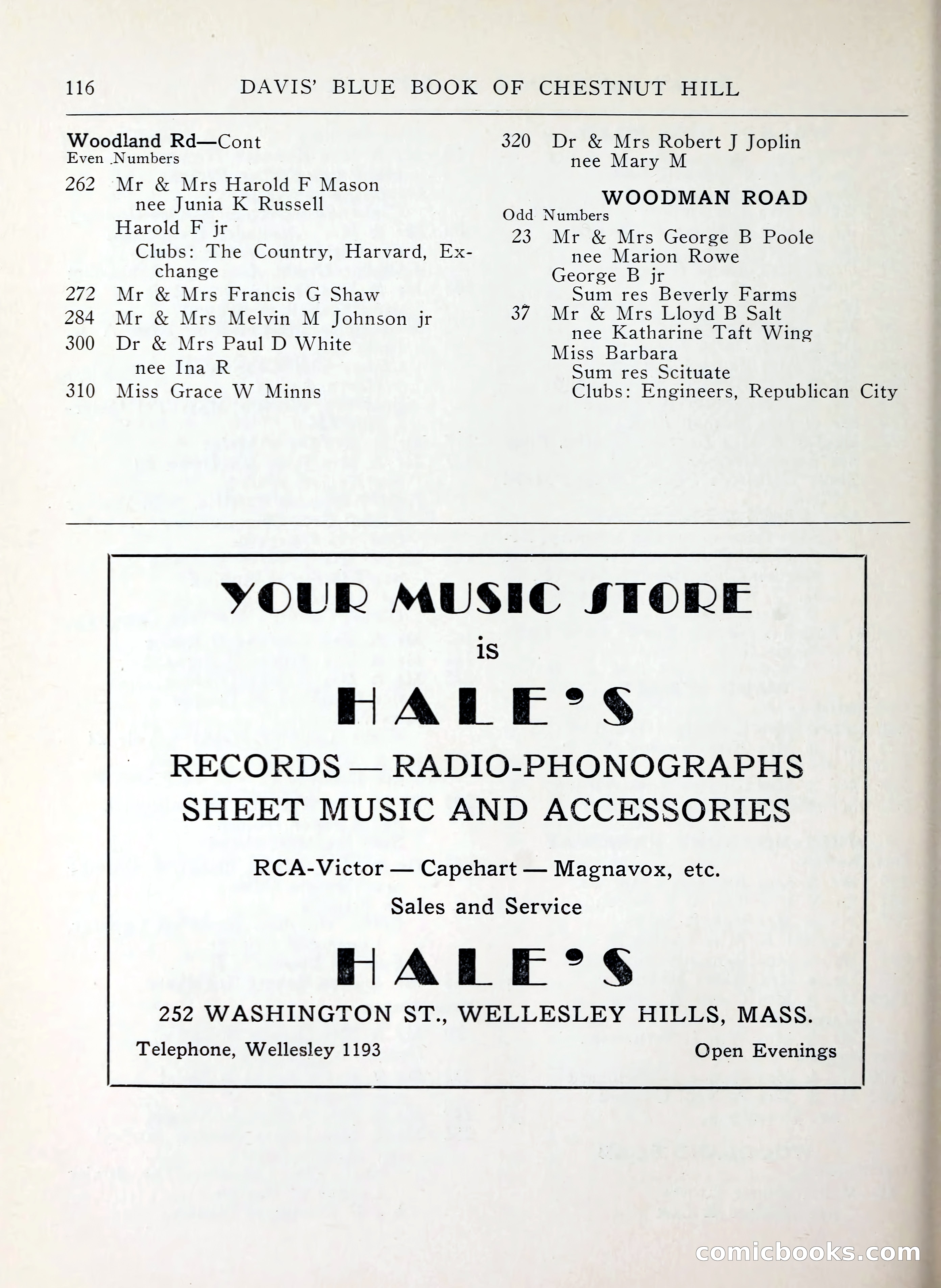 Davis' Blue Book of Brookline, Wellesley and Weston — page 108 of 224