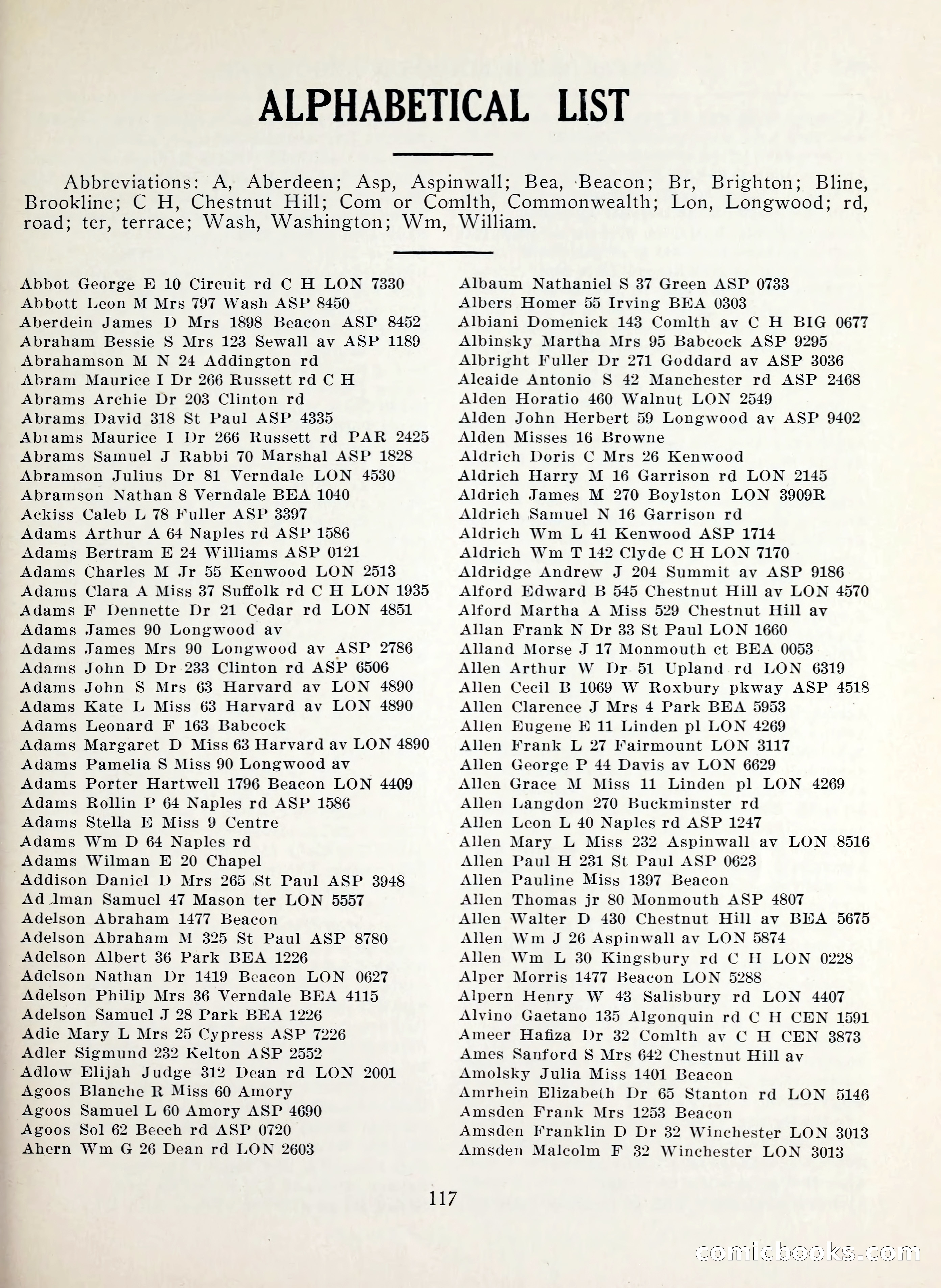 Davis' Blue Book of Brookline, Wellesley and Weston — page 109 of 224