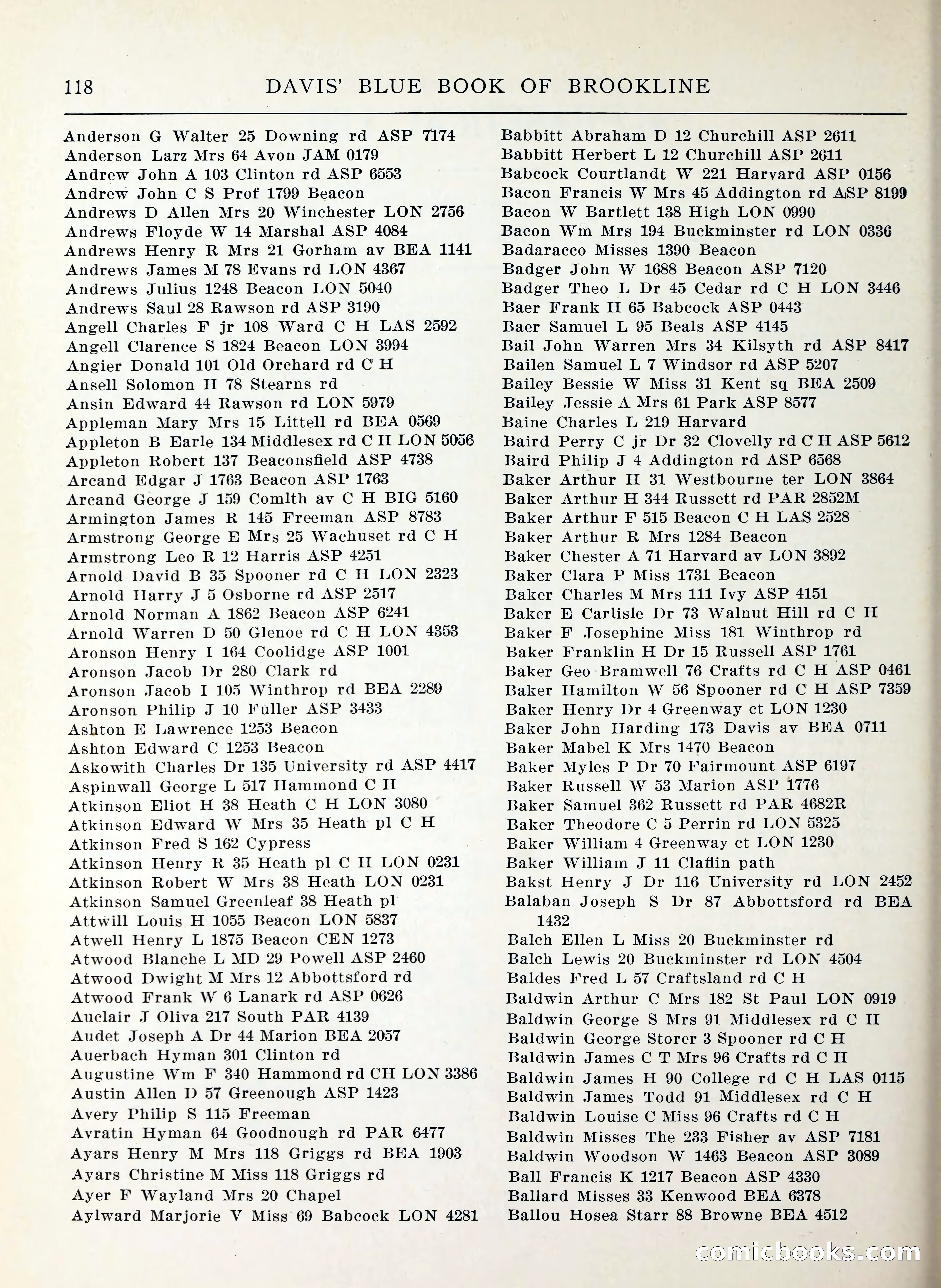 Davis' Blue Book of Brookline, Wellesley and Weston — page 110 of 224