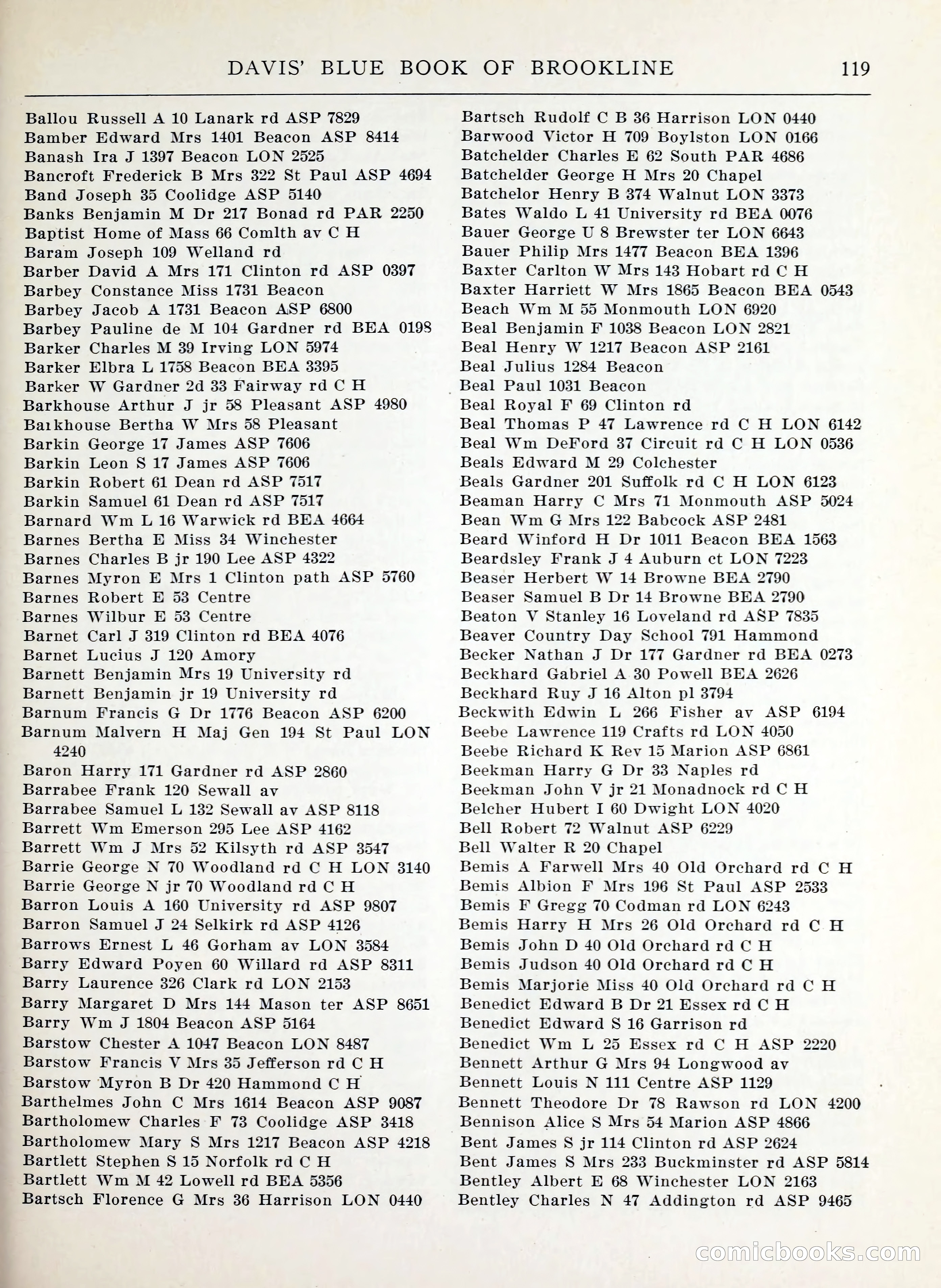 Davis' Blue Book of Brookline, Wellesley and Weston — page 111 of 224