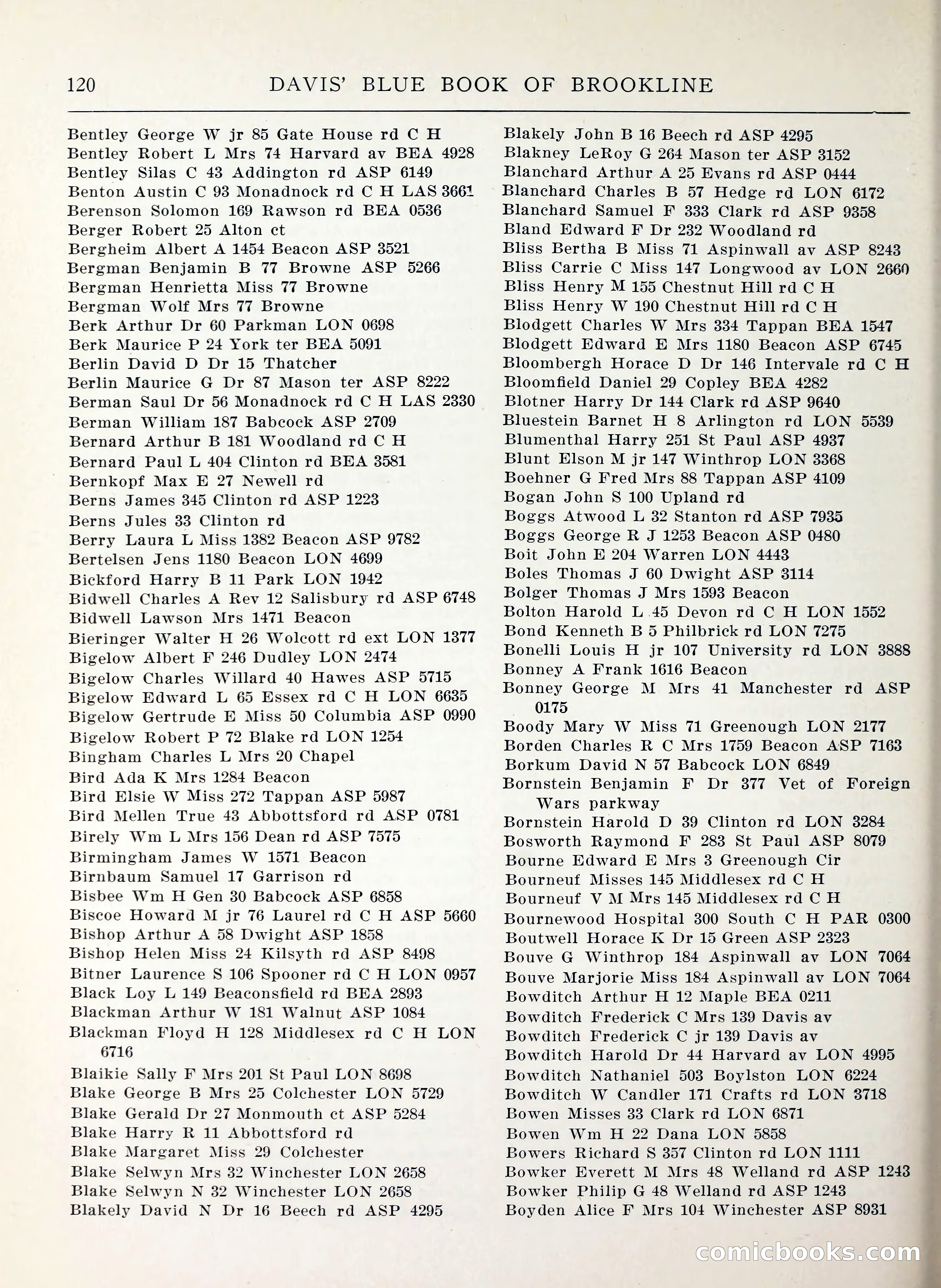 Davis' Blue Book of Brookline, Wellesley and Weston — page 112 of 224
