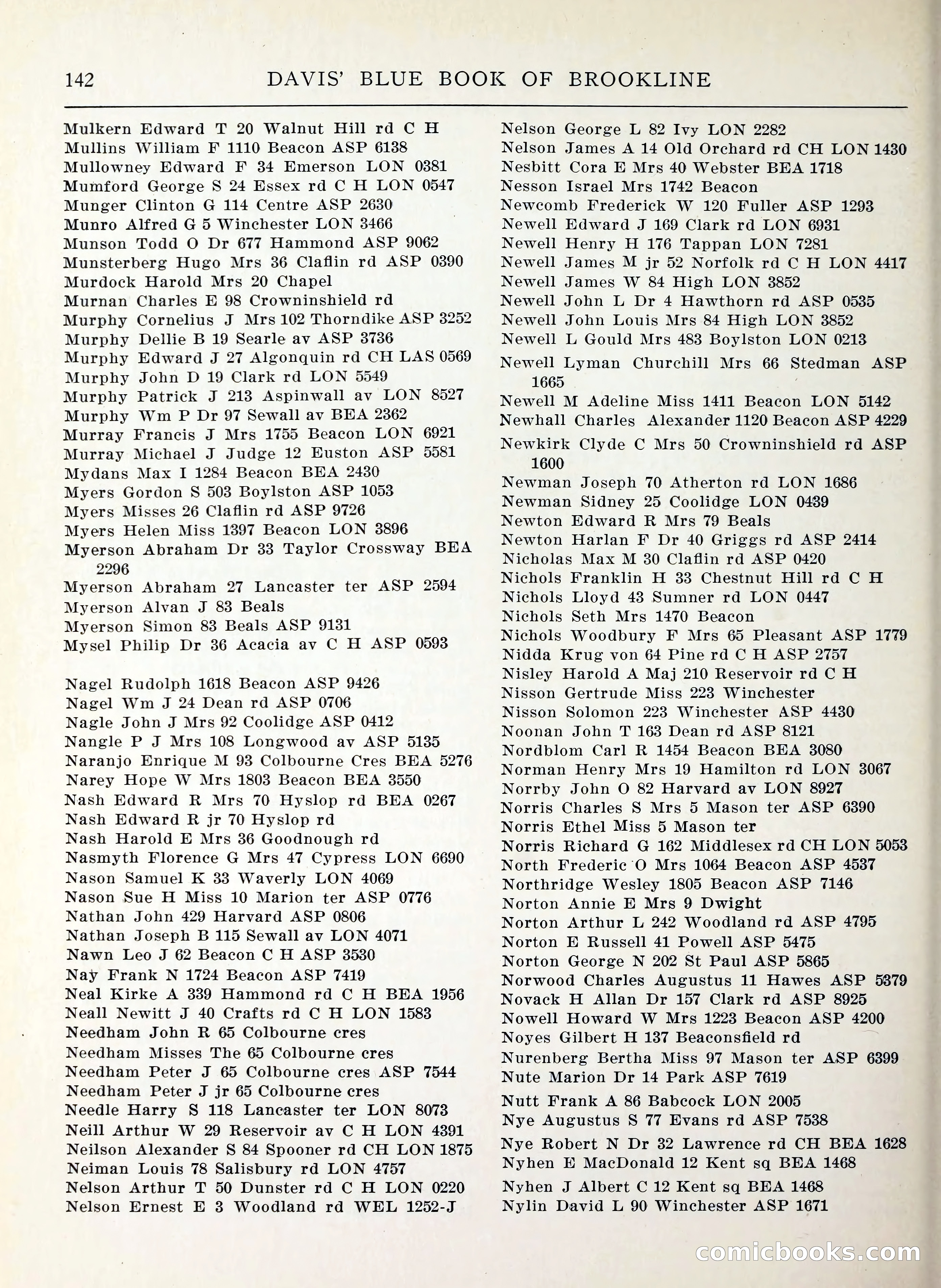 Davis' Blue Book of Brookline, Wellesley and Weston — page 134 of 224