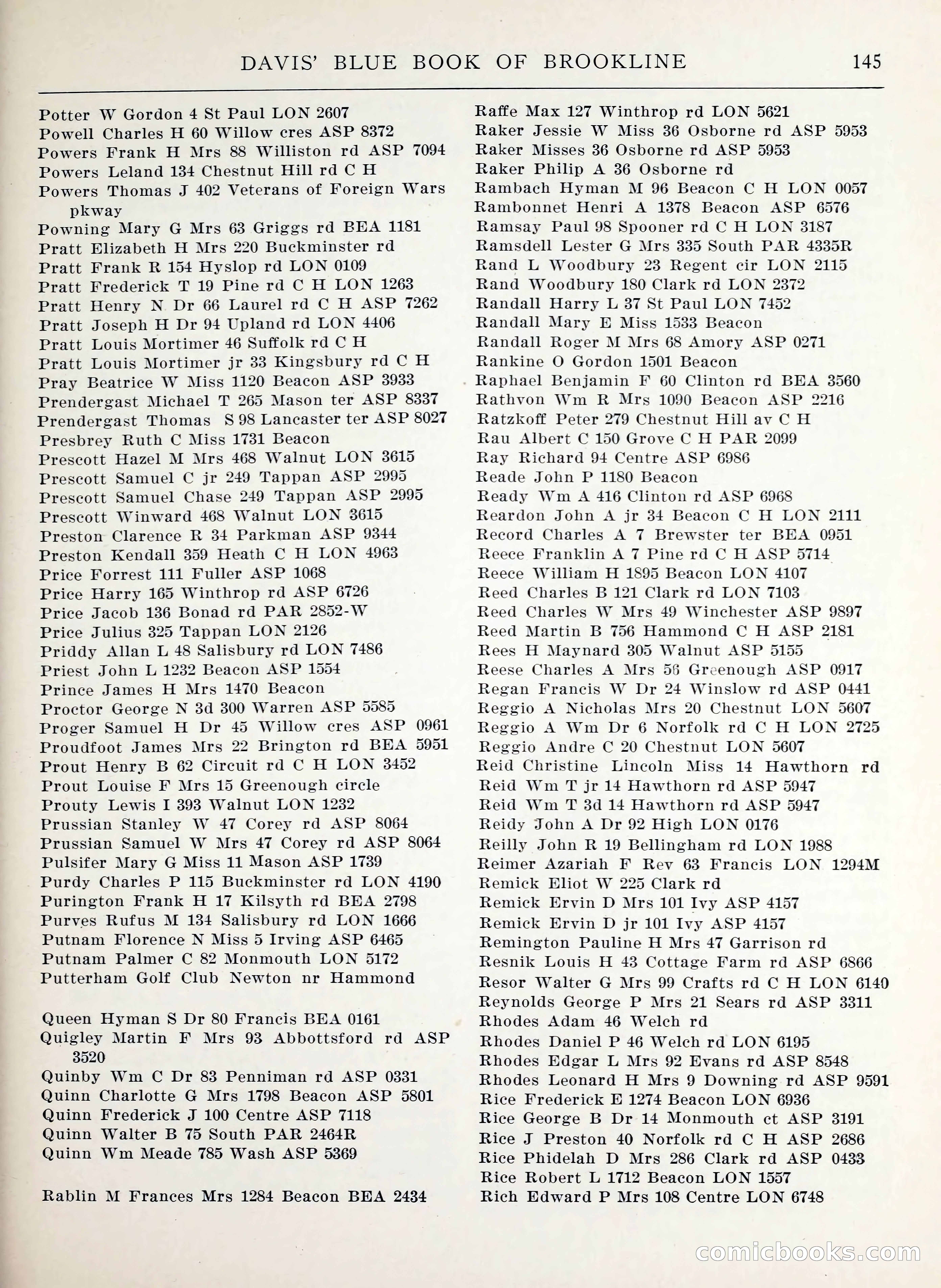 Davis' Blue Book of Brookline, Wellesley and Weston — page 137 of 224
