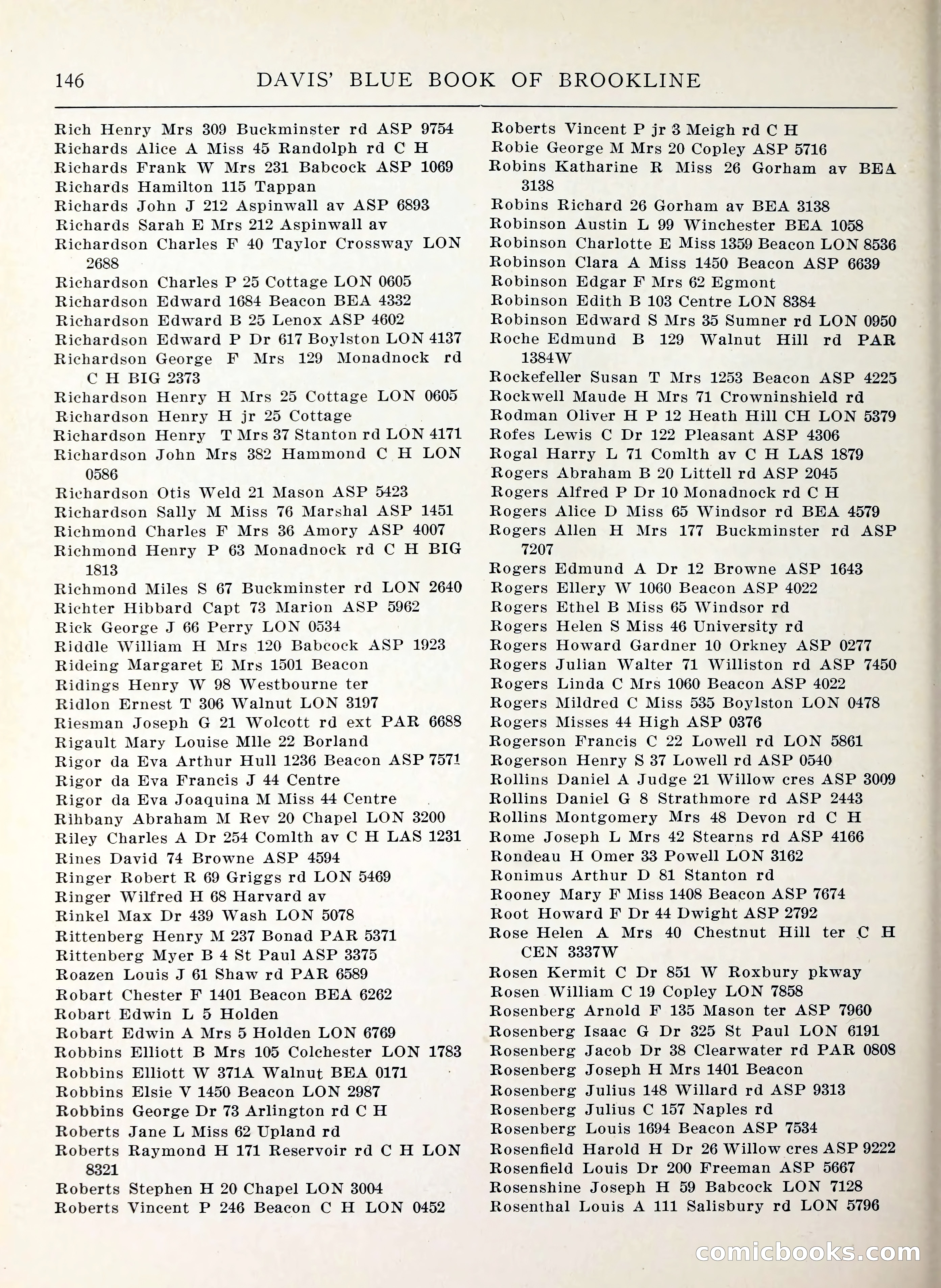 Davis' Blue Book of Brookline, Wellesley and Weston — page 138 of 224