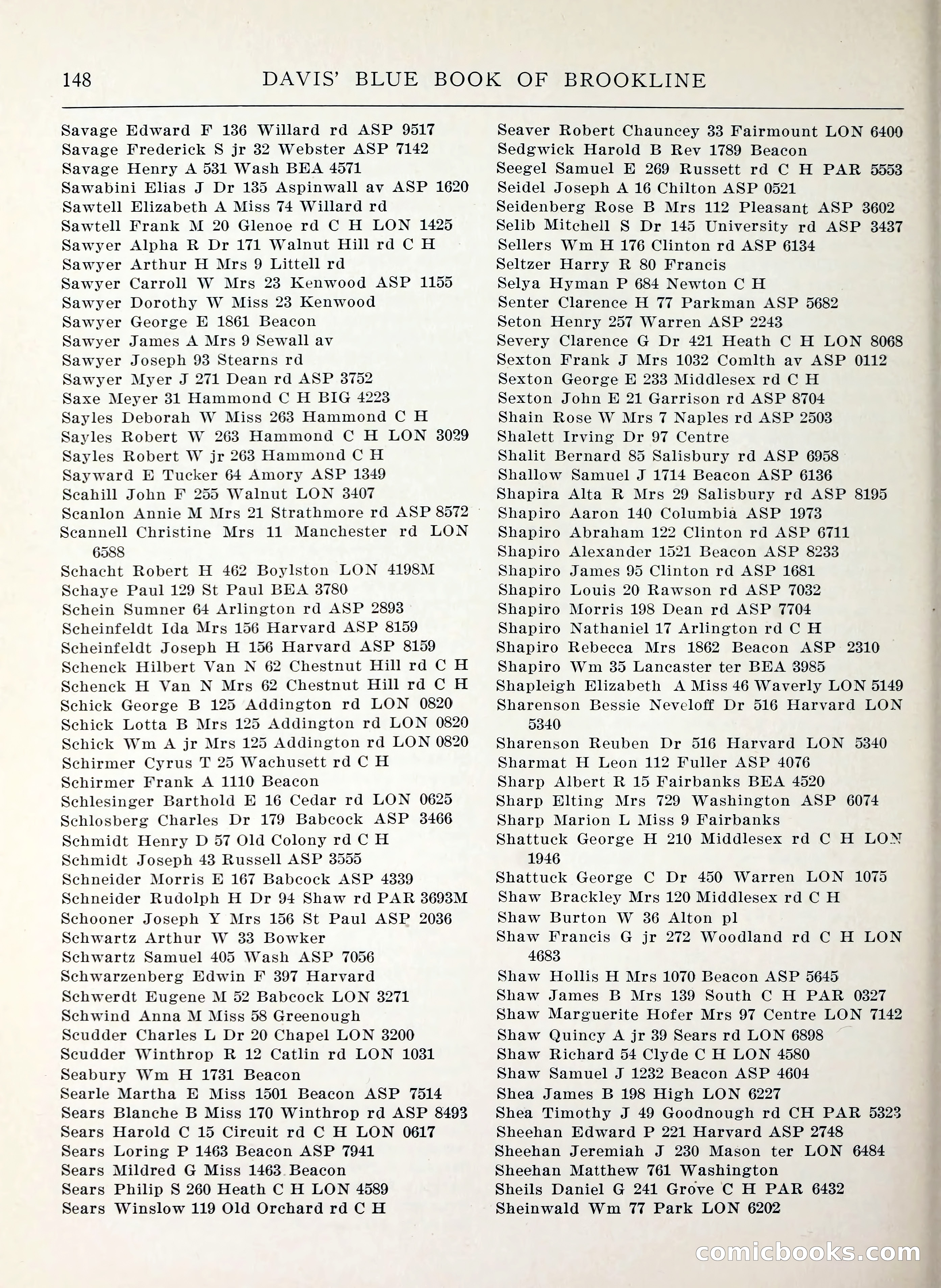 Davis' Blue Book of Brookline, Wellesley and Weston — page 140 of 224