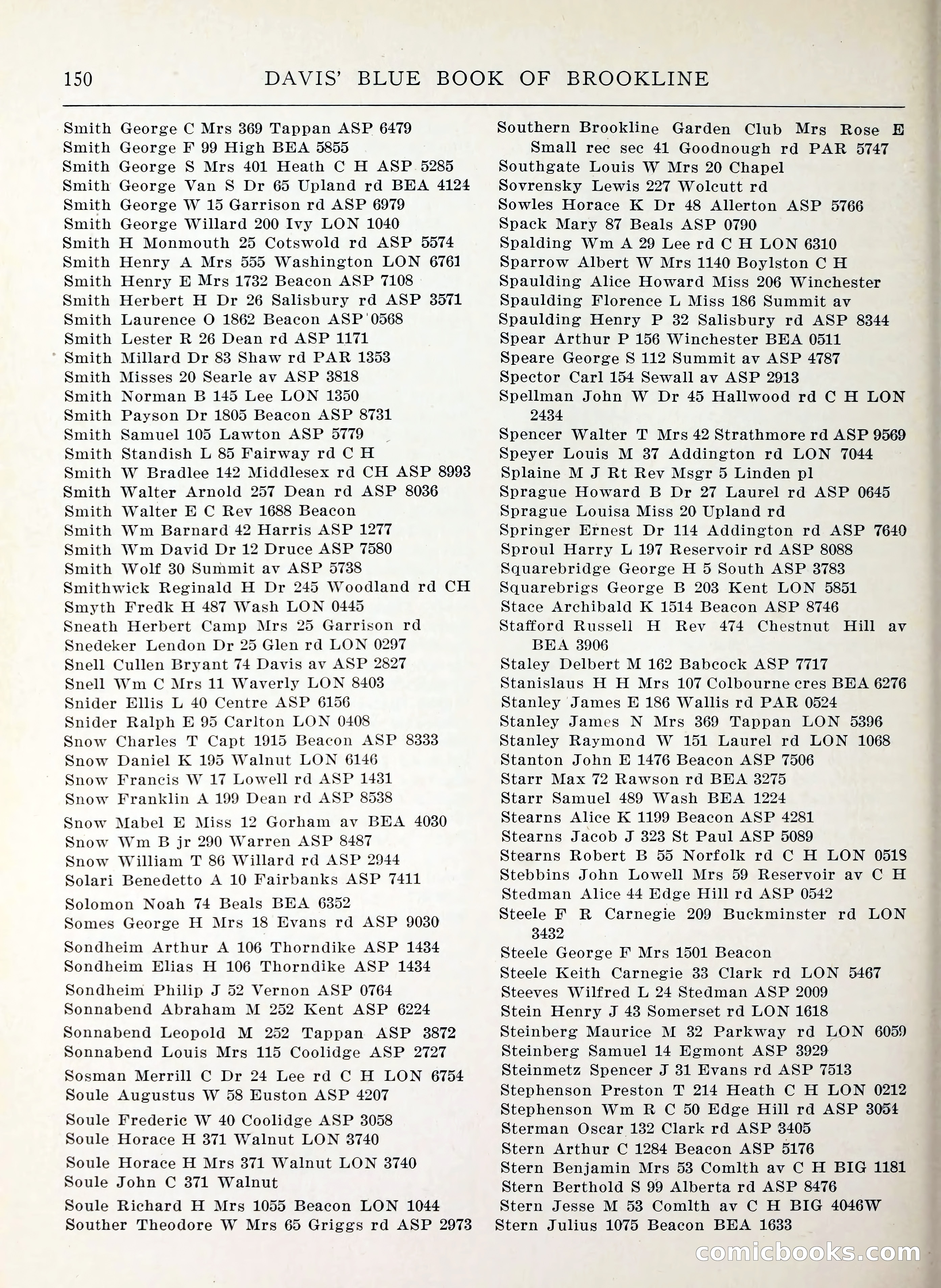 Davis' Blue Book of Brookline, Wellesley and Weston — page 142 of 224