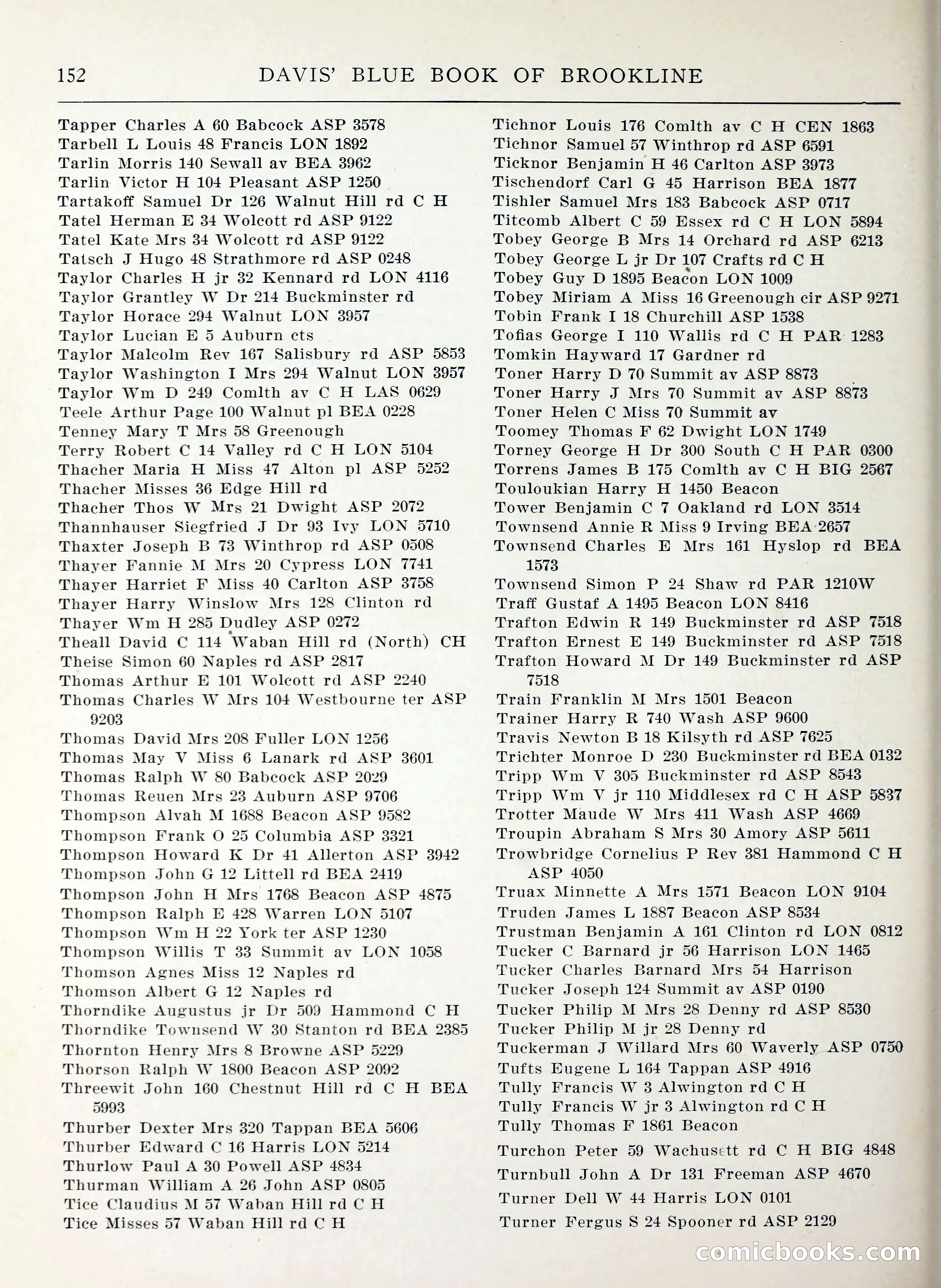 Davis' Blue Book of Brookline, Wellesley and Weston — page 144 of 224