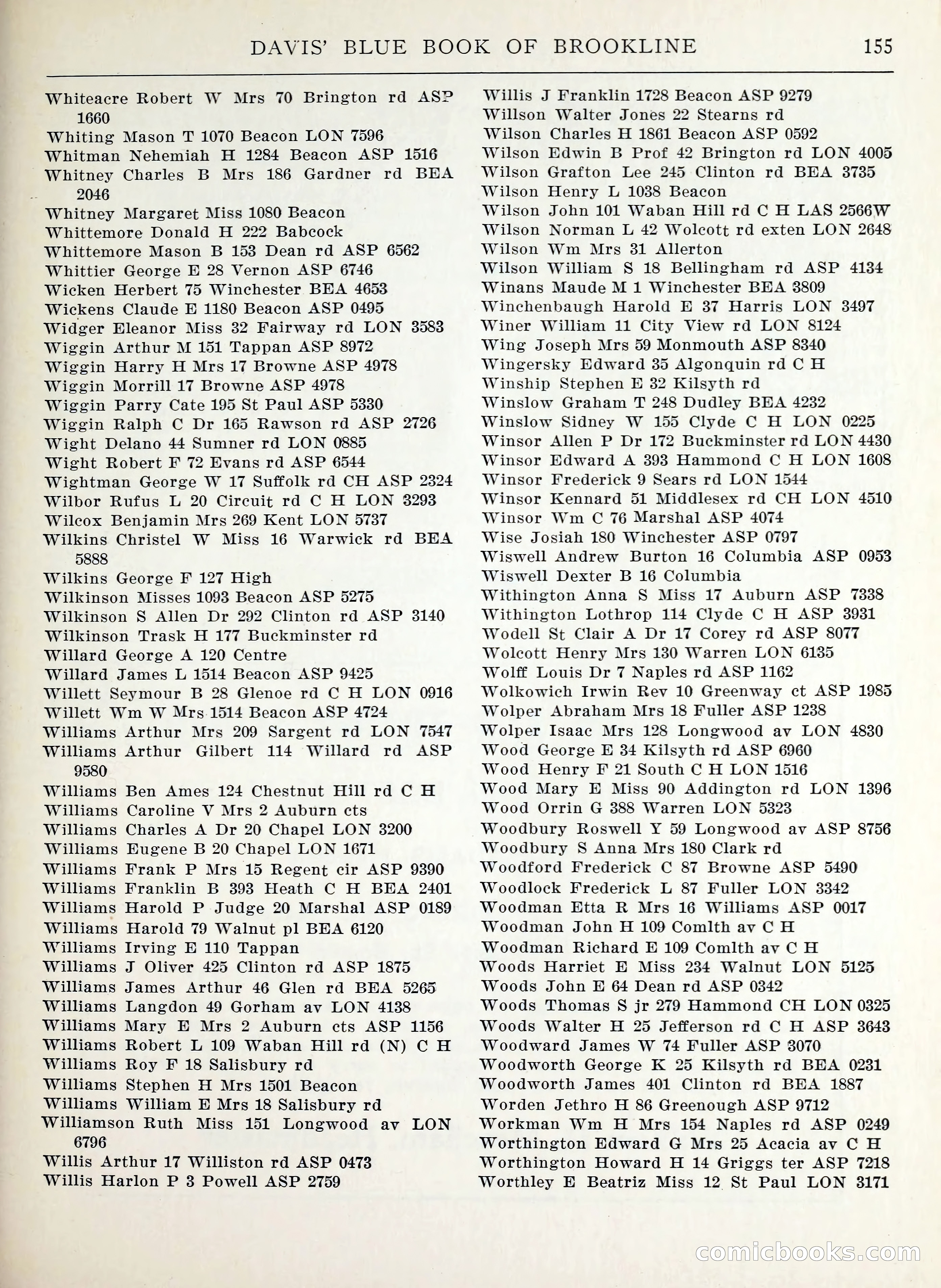 Davis' Blue Book of Brookline, Wellesley and Weston — page 147 of 224
