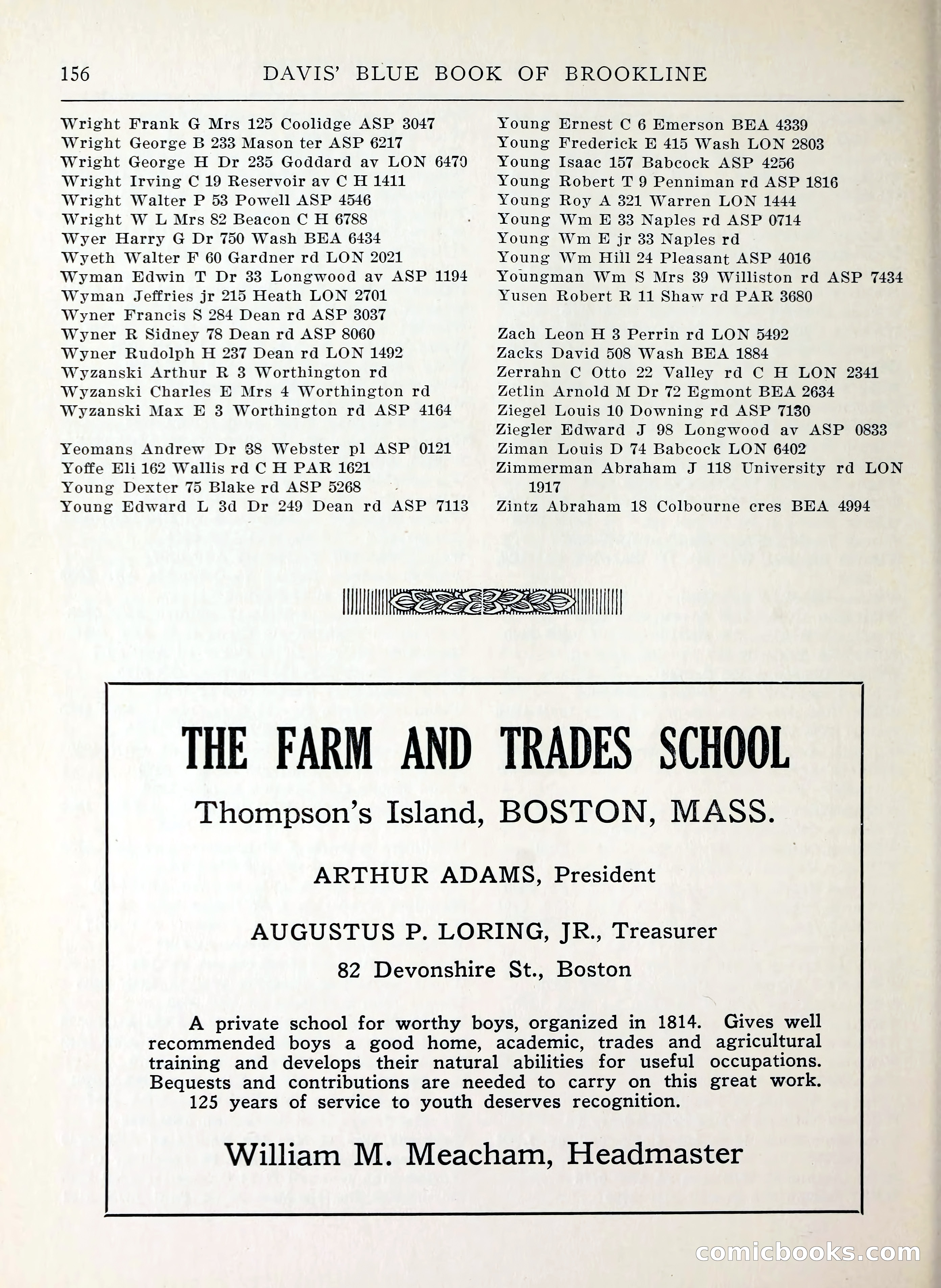 Davis' Blue Book of Brookline, Wellesley and Weston — page 148 of 224