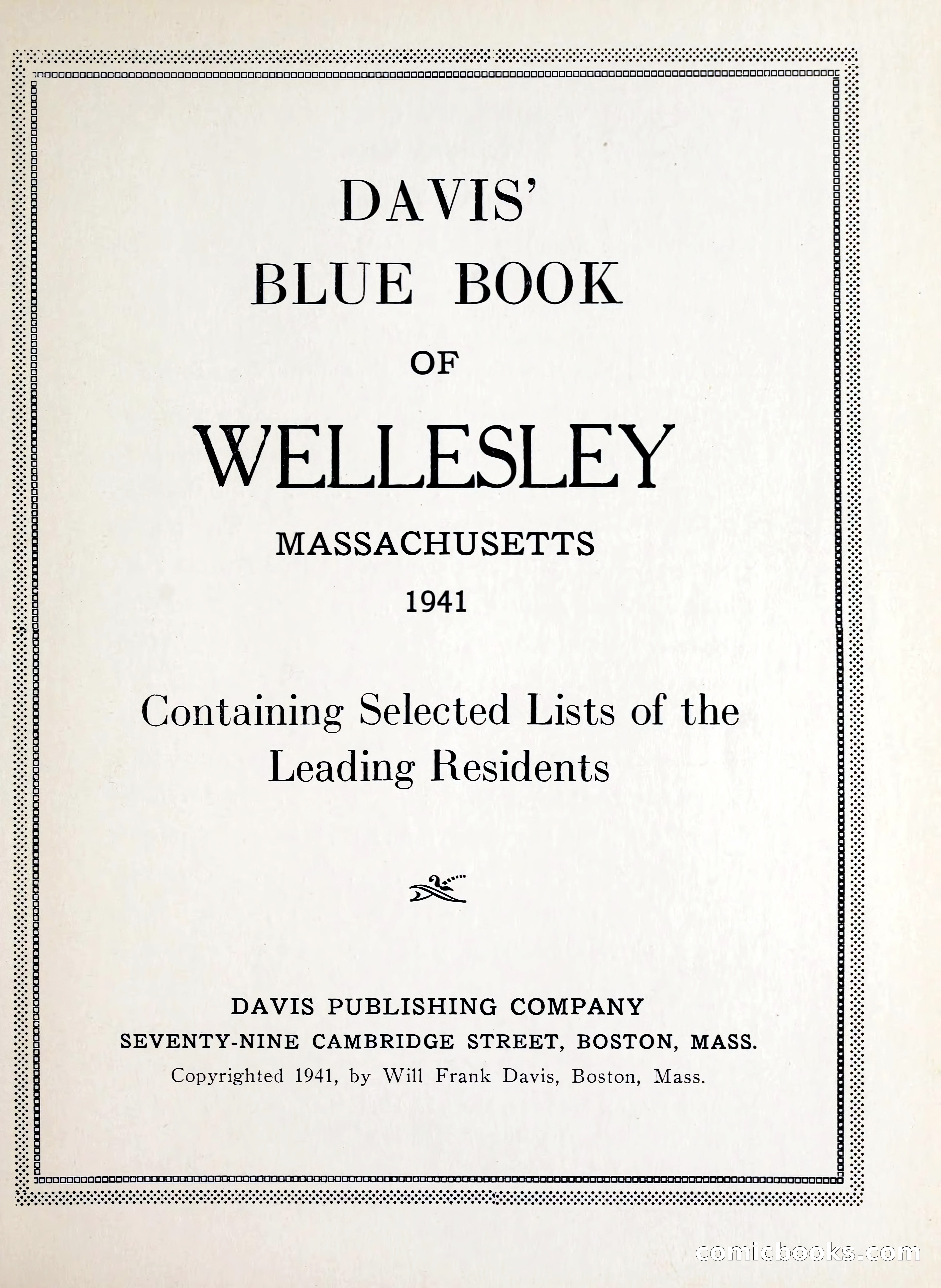 Davis' Blue Book of Brookline, Wellesley and Weston — page 151 of 224