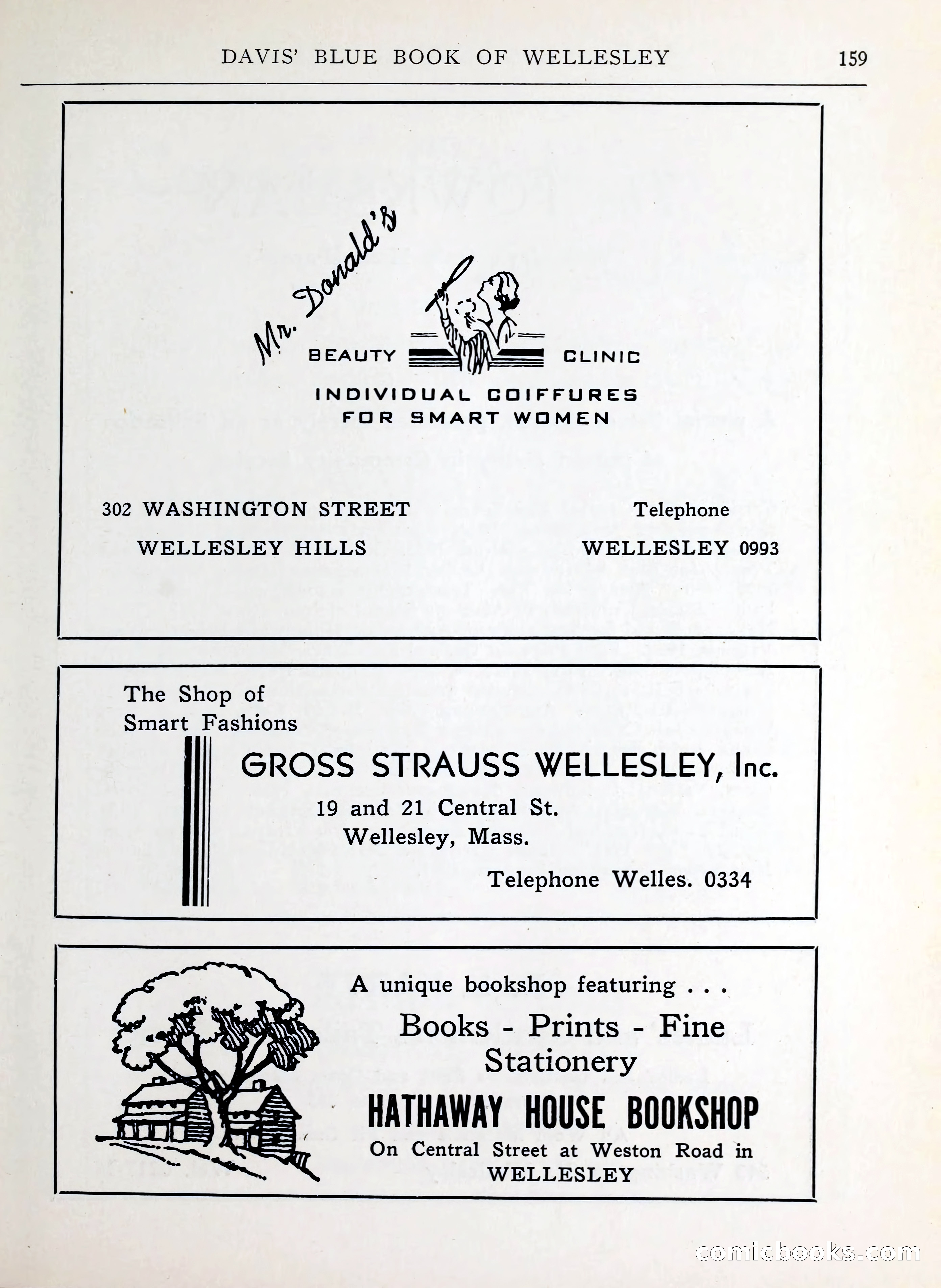 Davis' Blue Book of Brookline, Wellesley and Weston — page 155 of 224