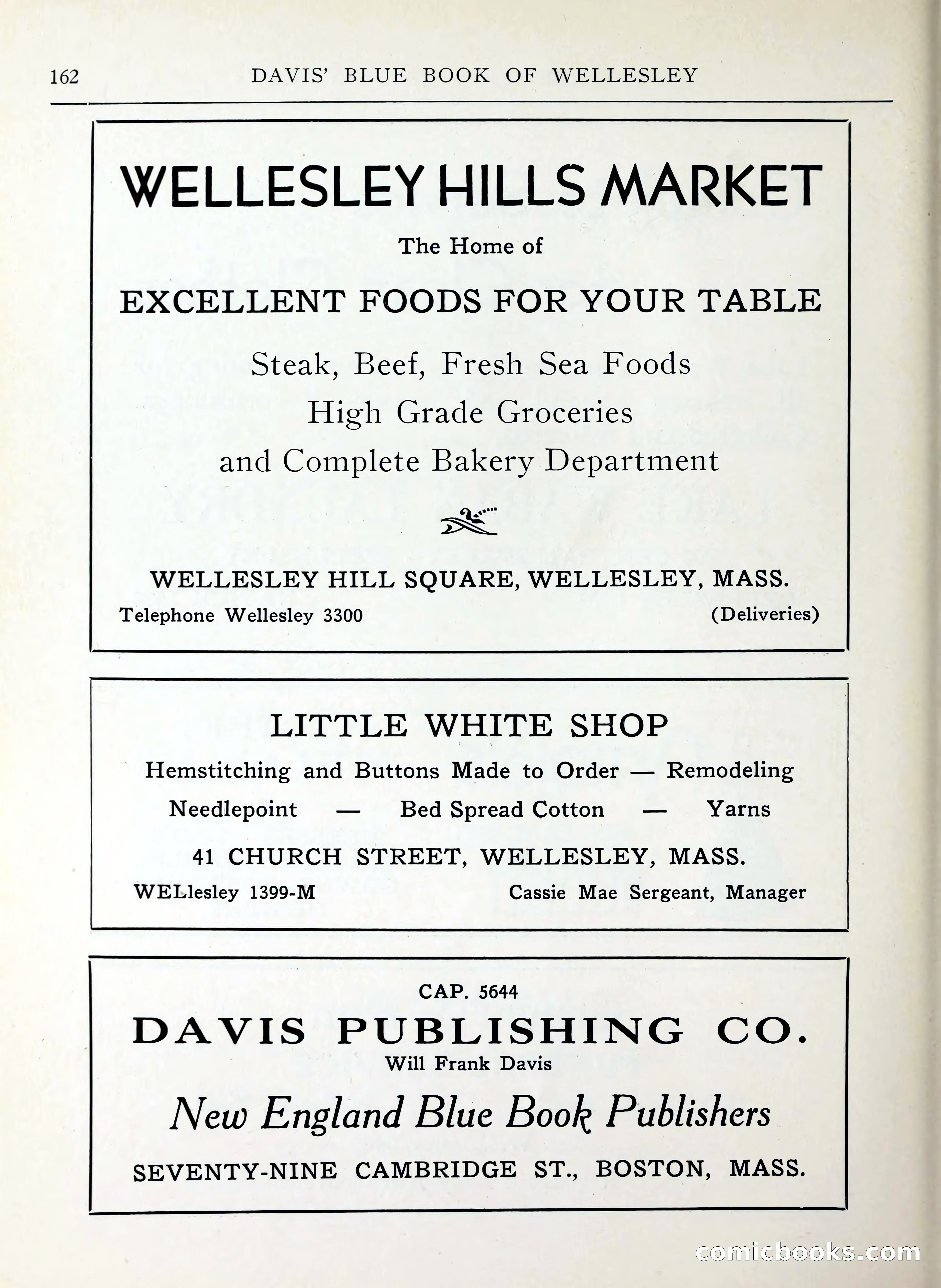 Davis' Blue Book of Brookline, Wellesley and Weston — page 158 of 224