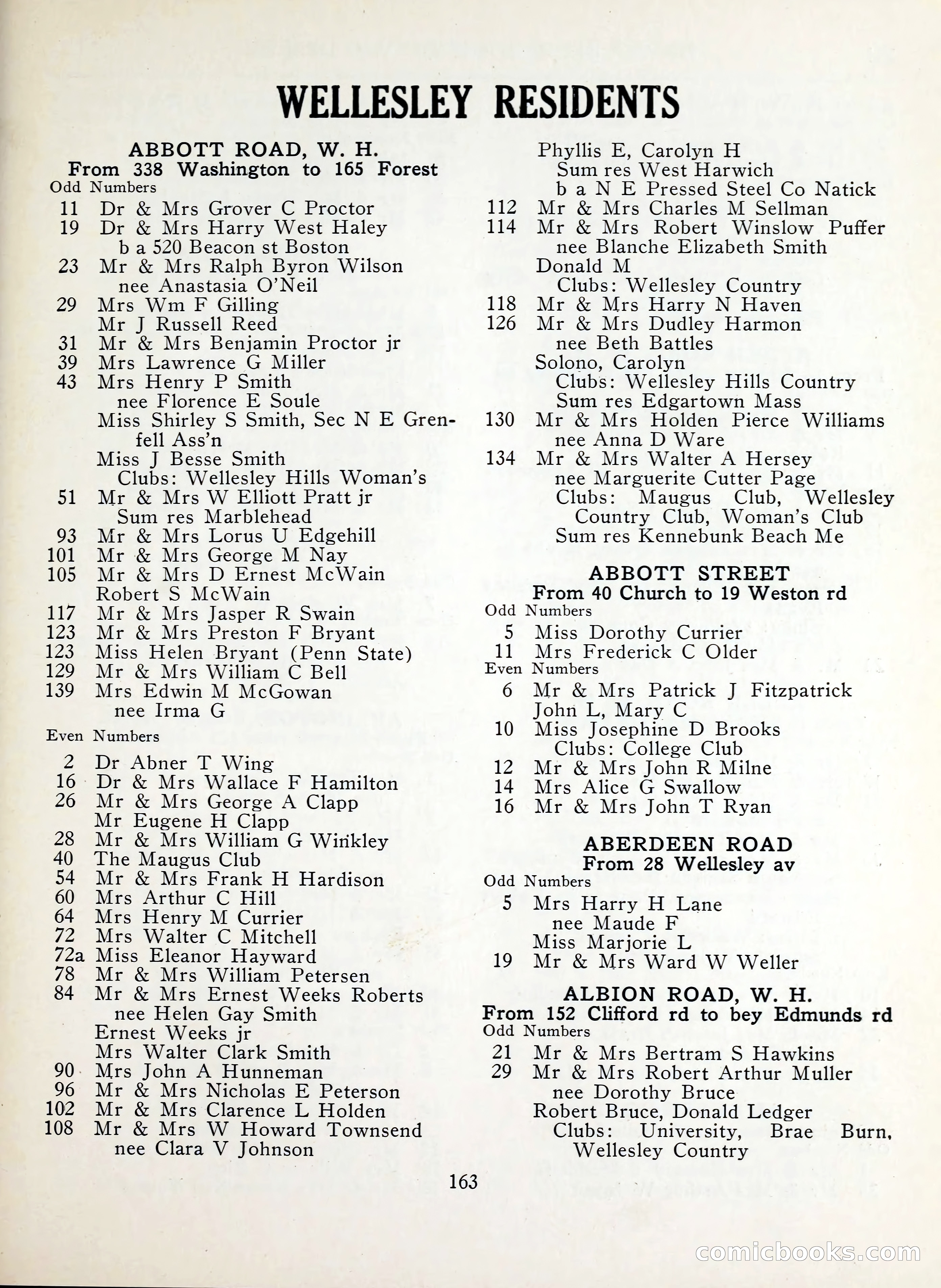 Davis' Blue Book of Brookline, Wellesley and Weston — page 159 of 224