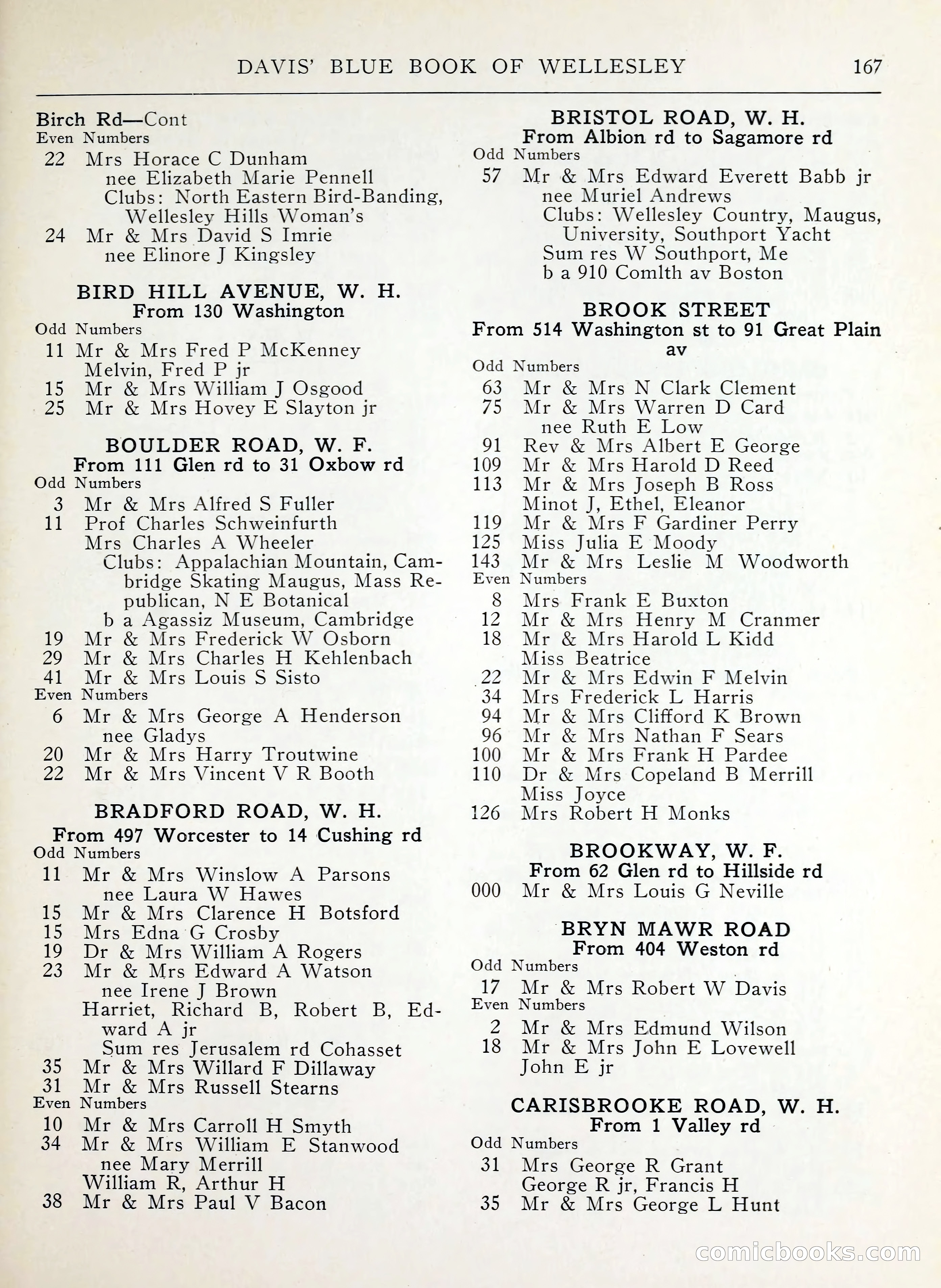 Davis' Blue Book of Brookline, Wellesley and Weston — page 163 of 224