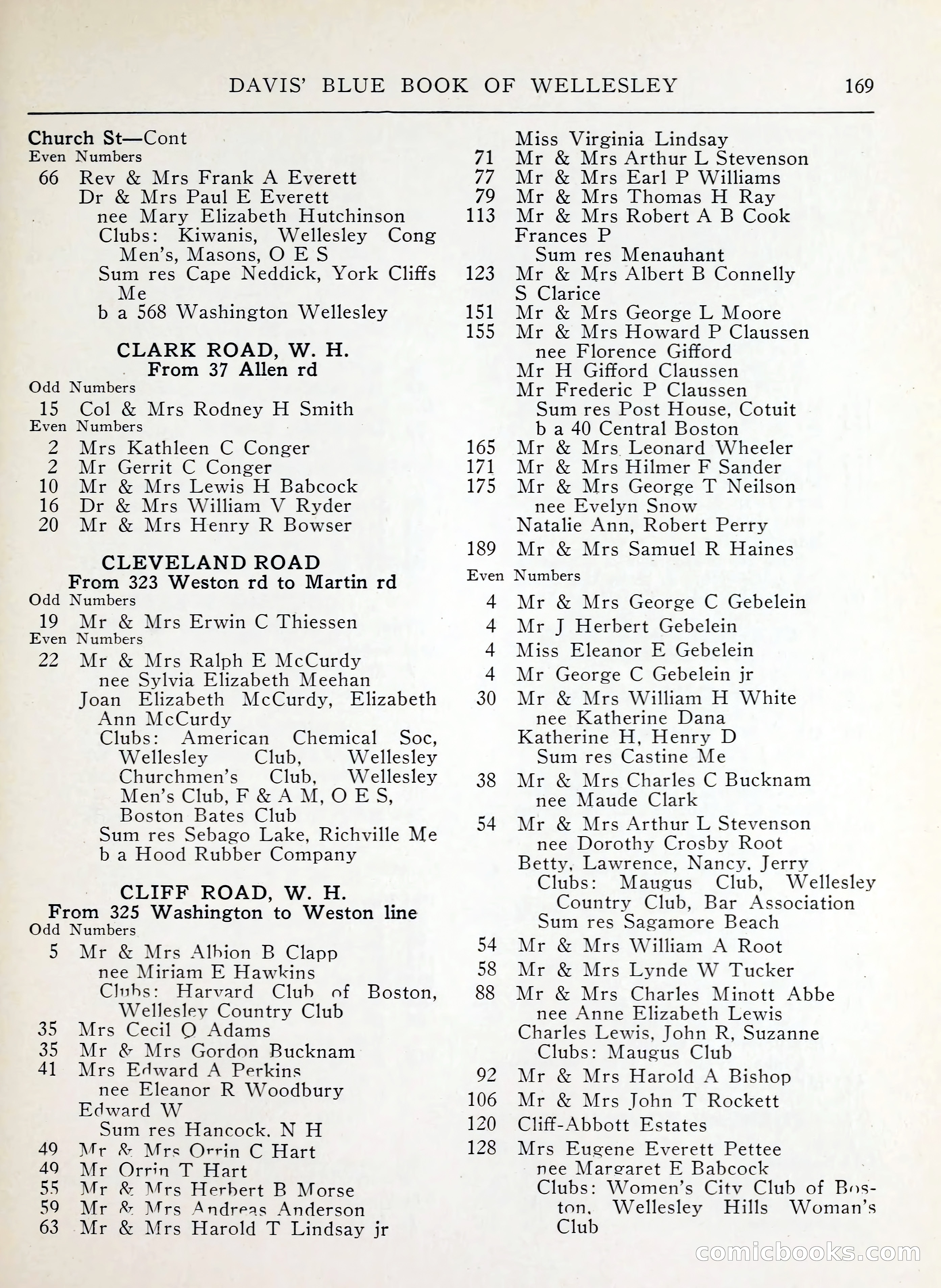 Davis' Blue Book of Brookline, Wellesley and Weston — page 165 of 224