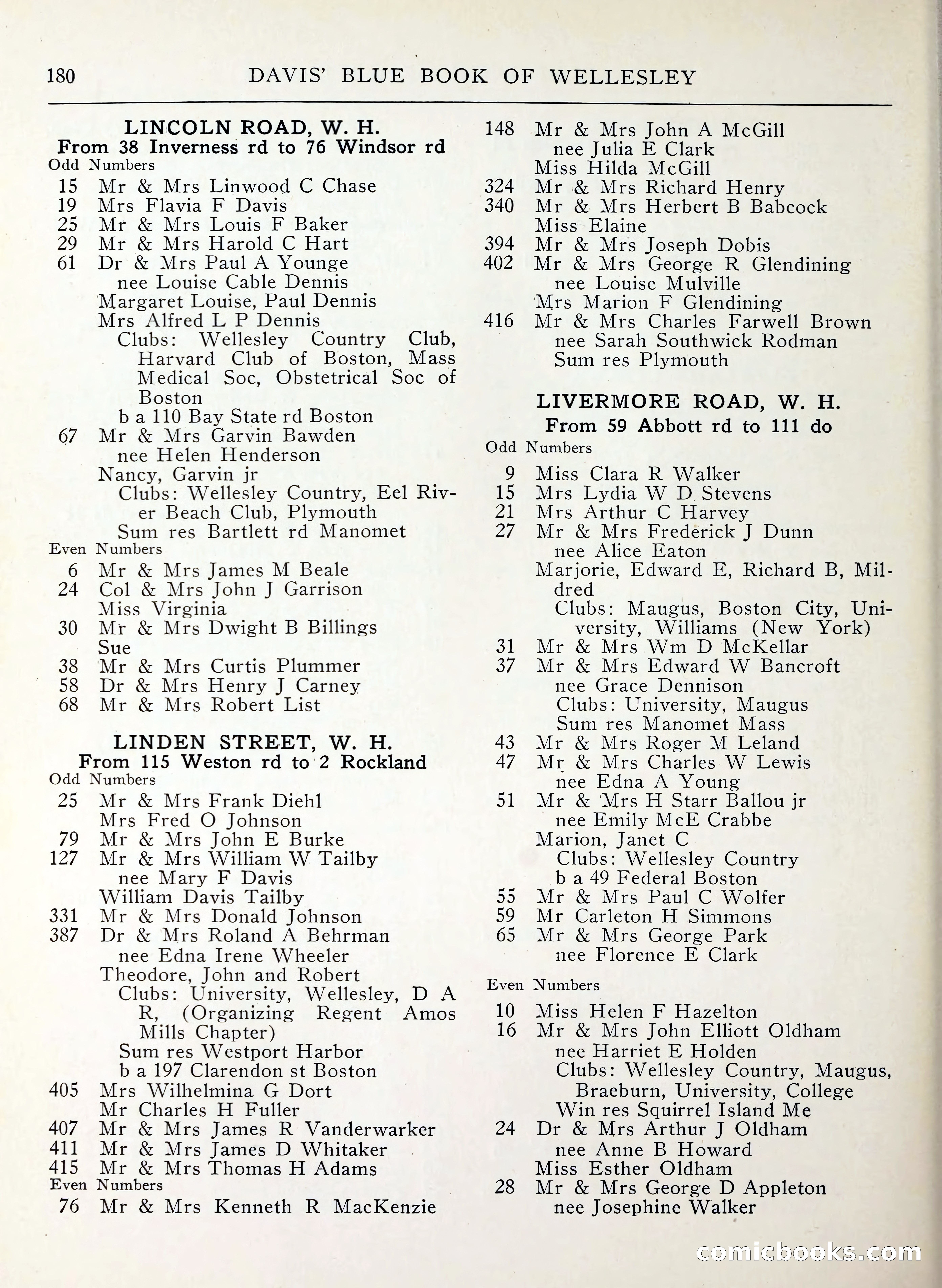 Davis' Blue Book of Brookline, Wellesley and Weston — page 176 of 224