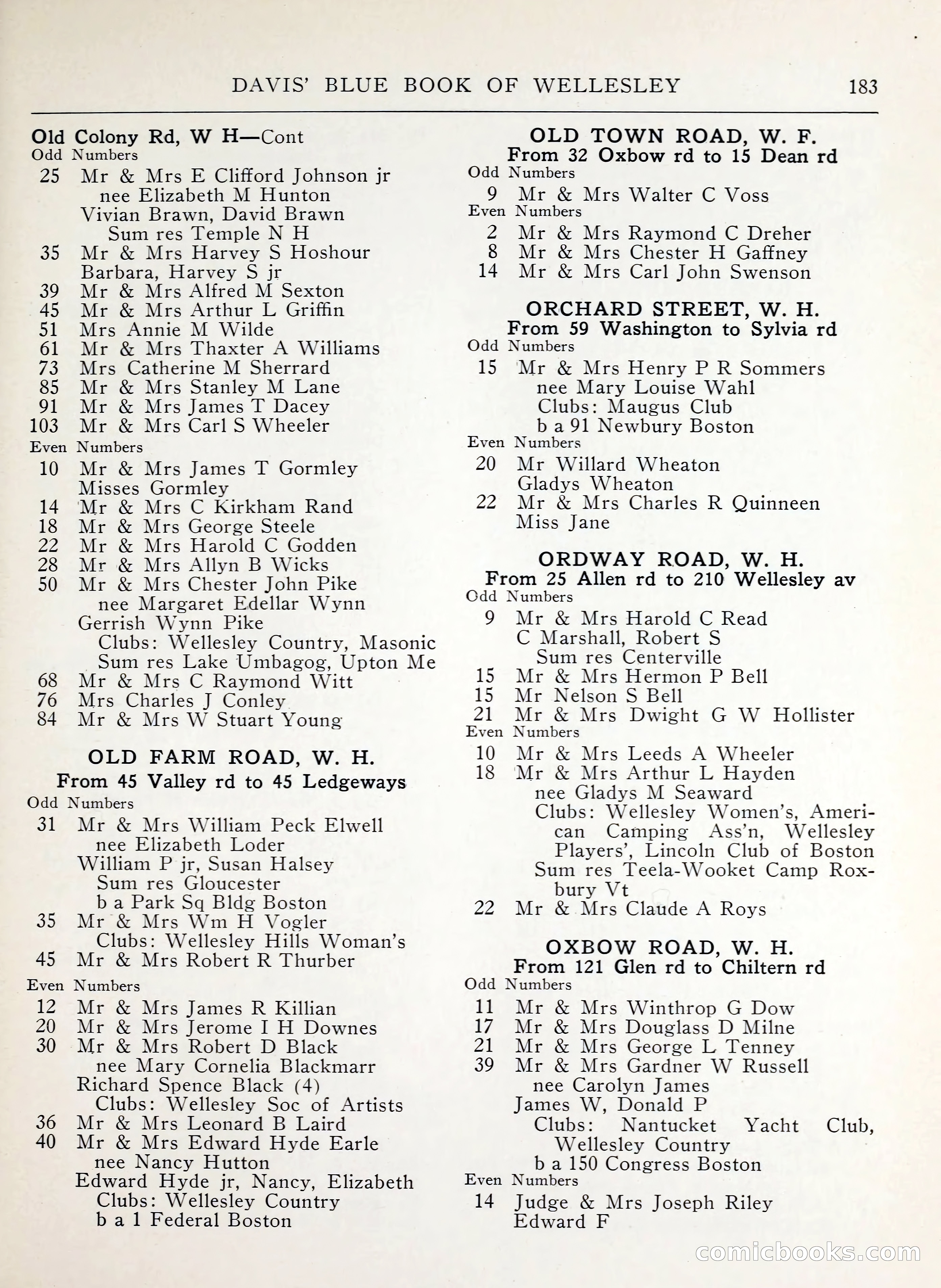 Davis' Blue Book of Brookline, Wellesley and Weston — page 179 of 224