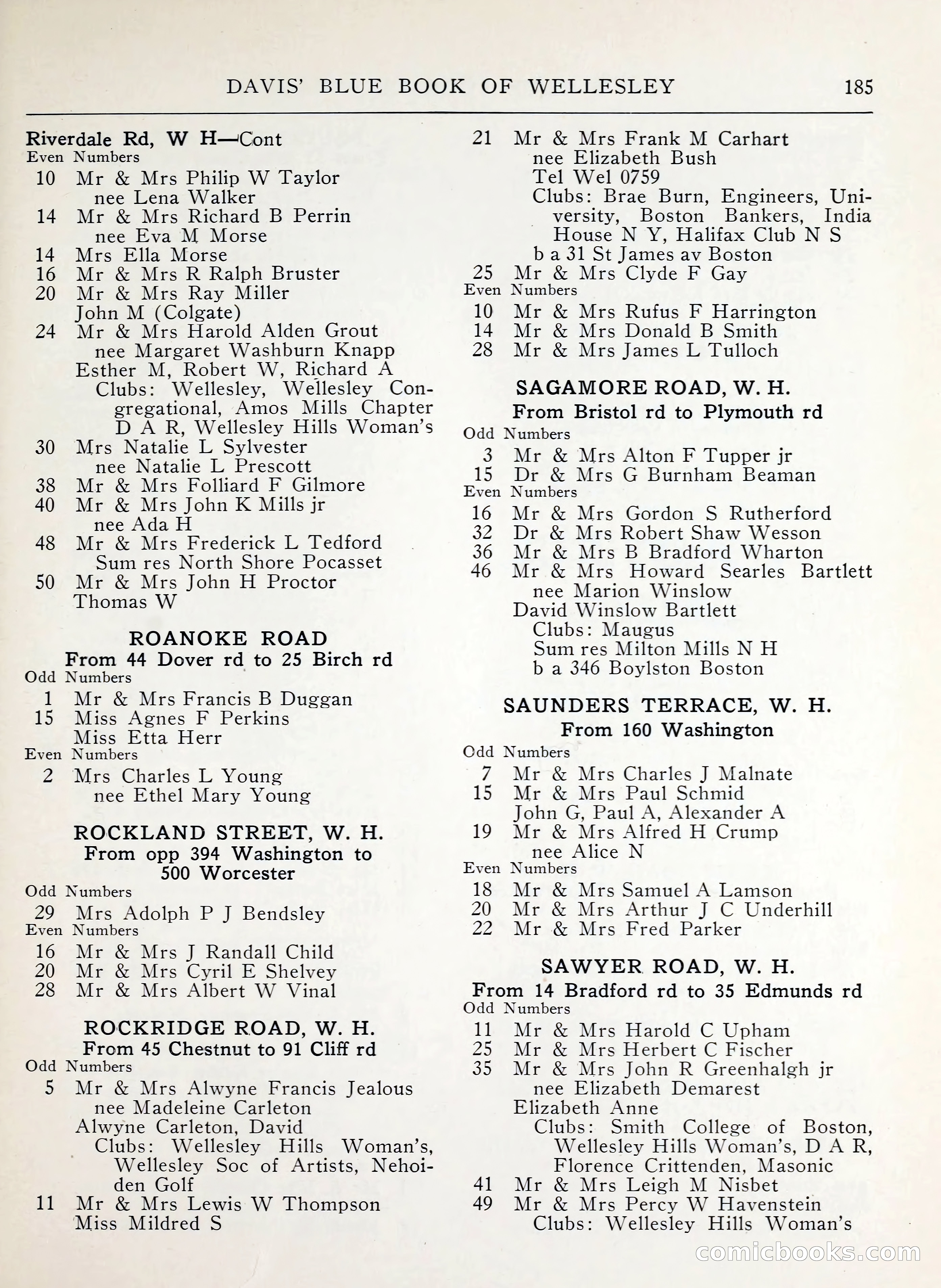 Davis' Blue Book of Brookline, Wellesley and Weston — page 181 of 224