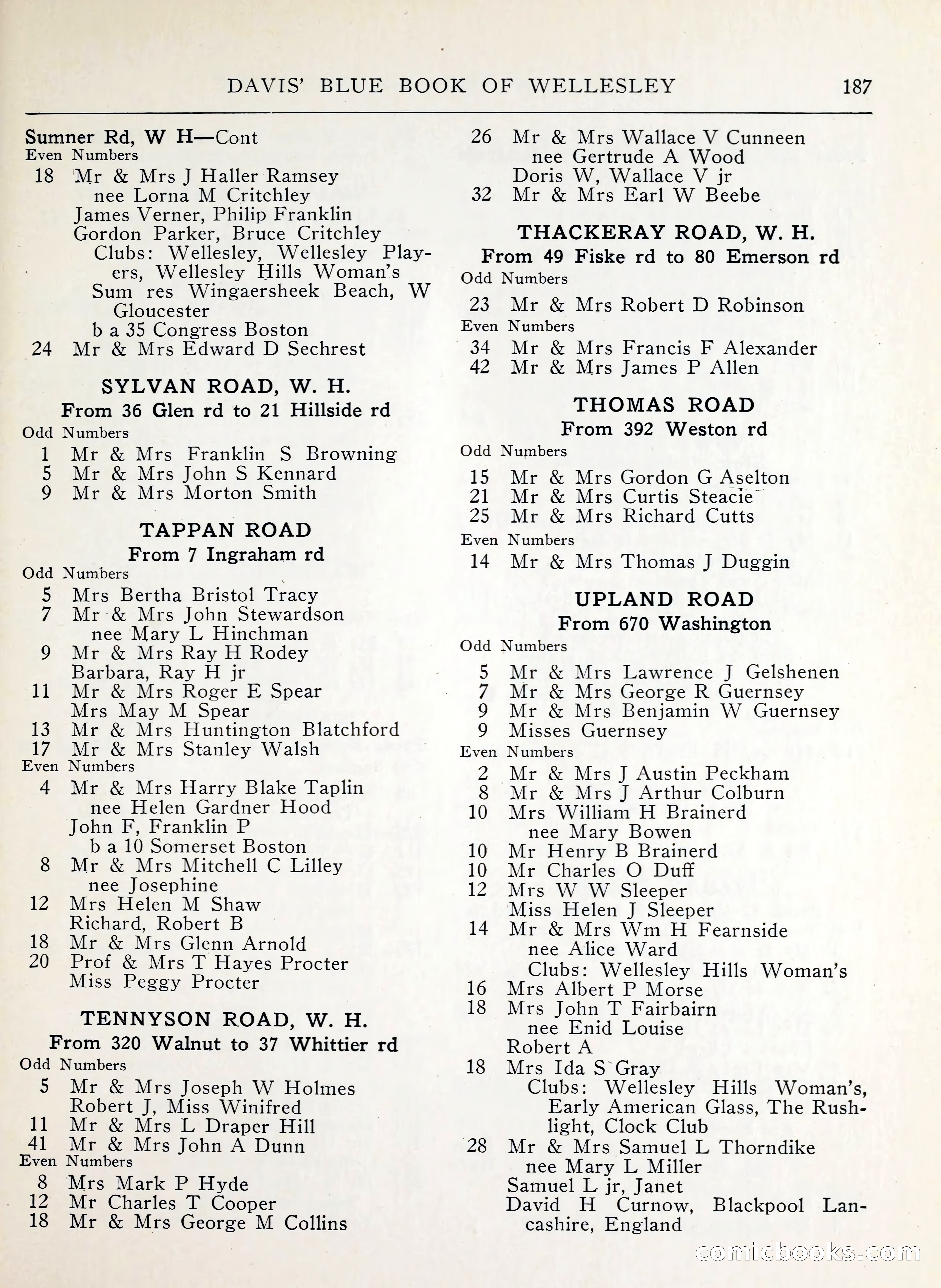 Davis' Blue Book of Brookline, Wellesley and Weston — page 183 of 224