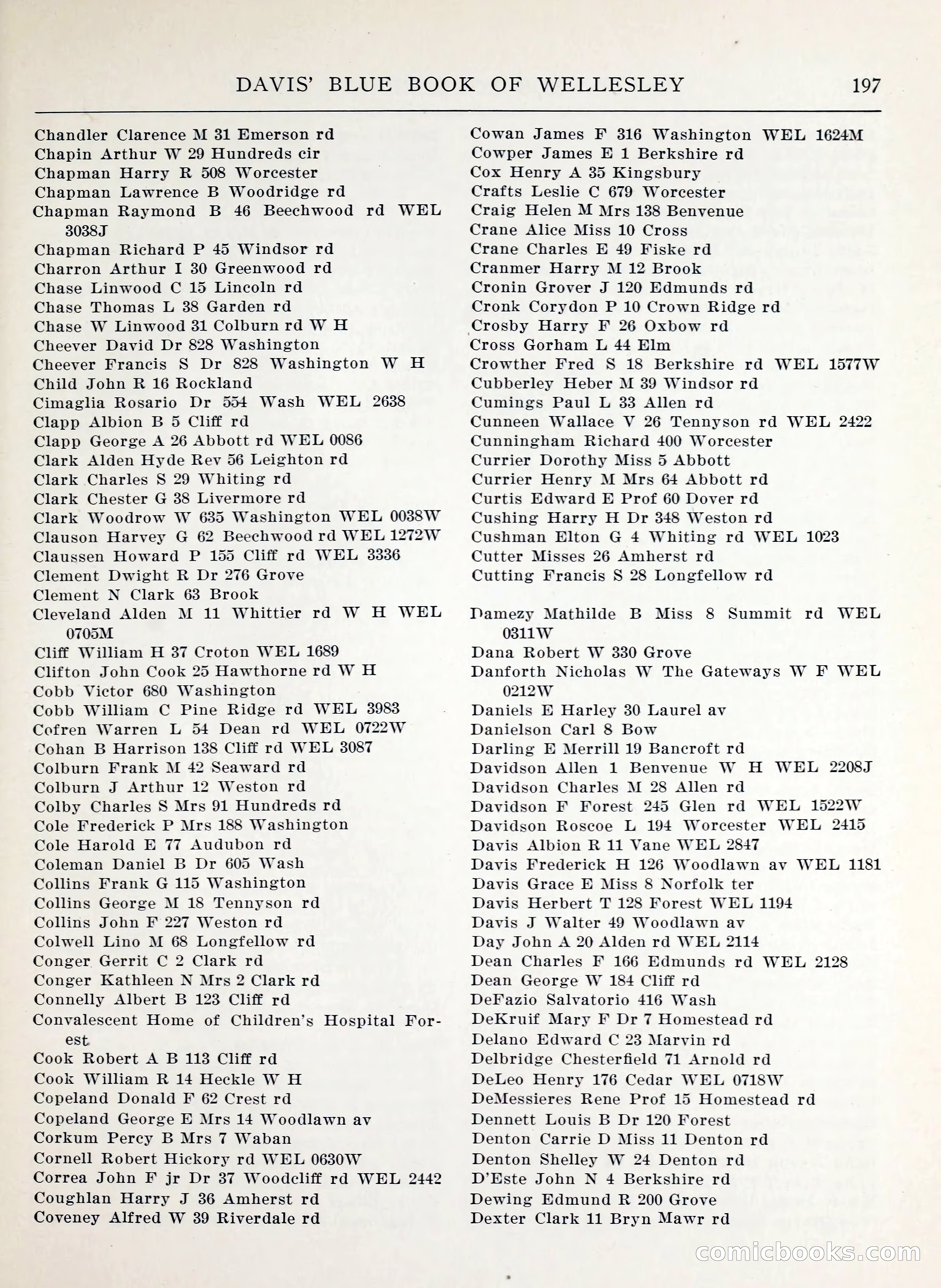 Davis' Blue Book of Brookline, Wellesley and Weston — page 195 of 224