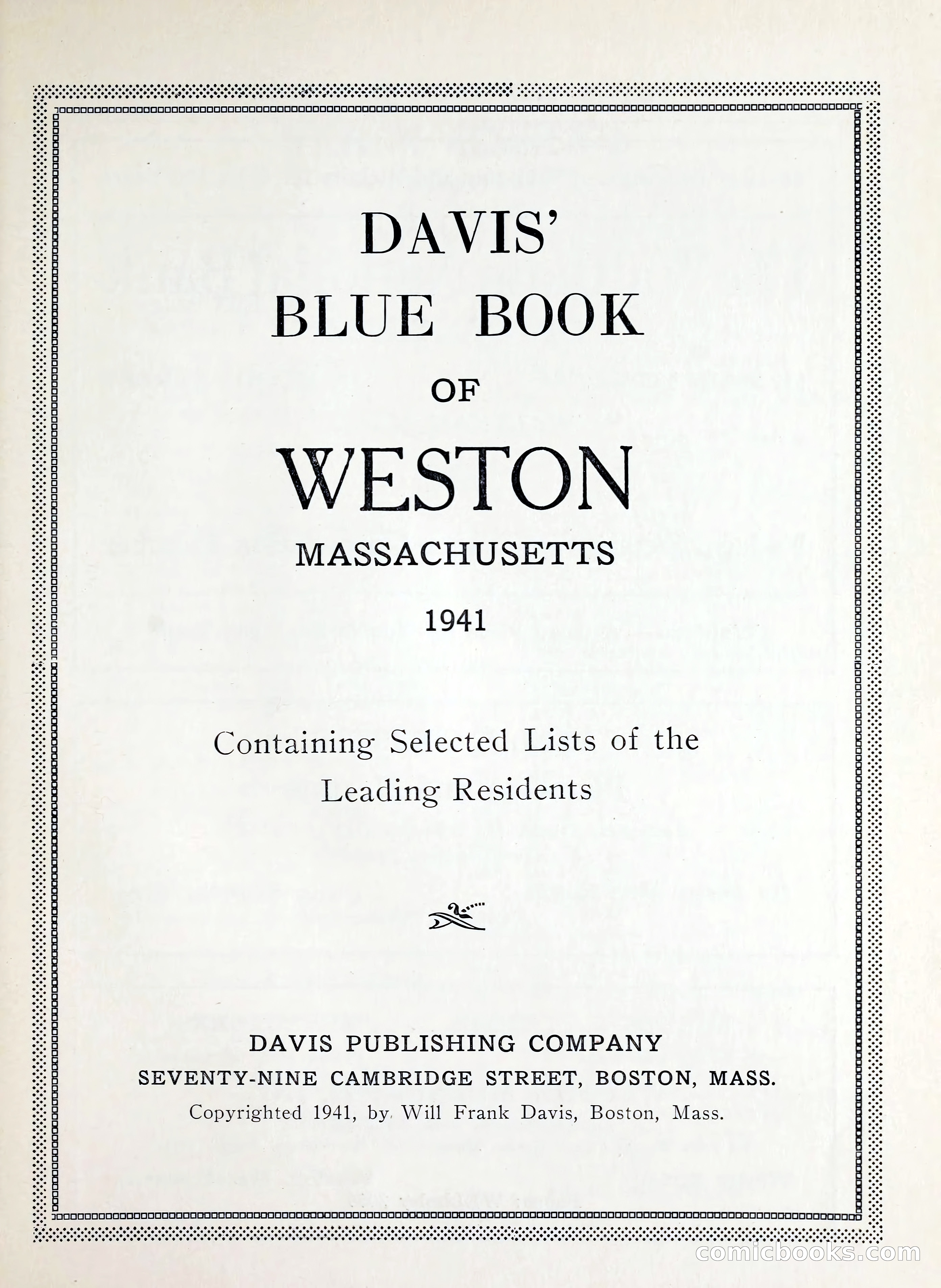 Davis' Blue Book of Brookline, Wellesley and Weston — page 205 of 224