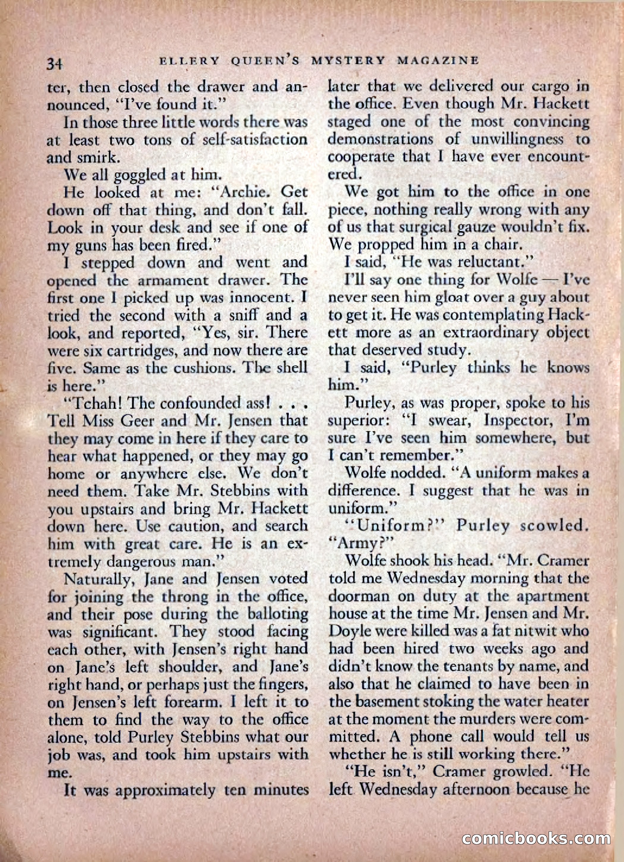 Ellery Queen's Mystery Magazine, February 1948 — page 36 of 148